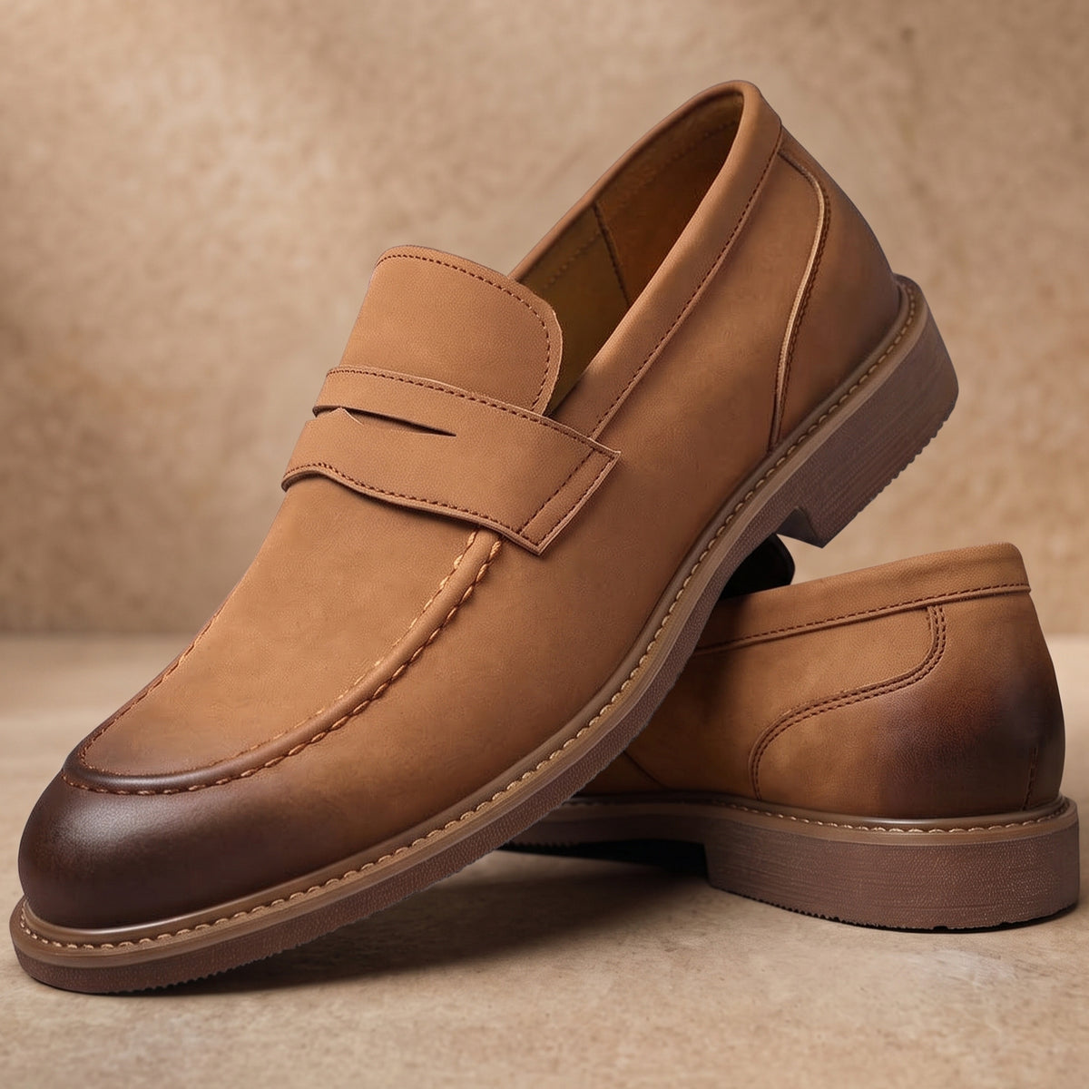 Dawson Burnished Leather Loafers