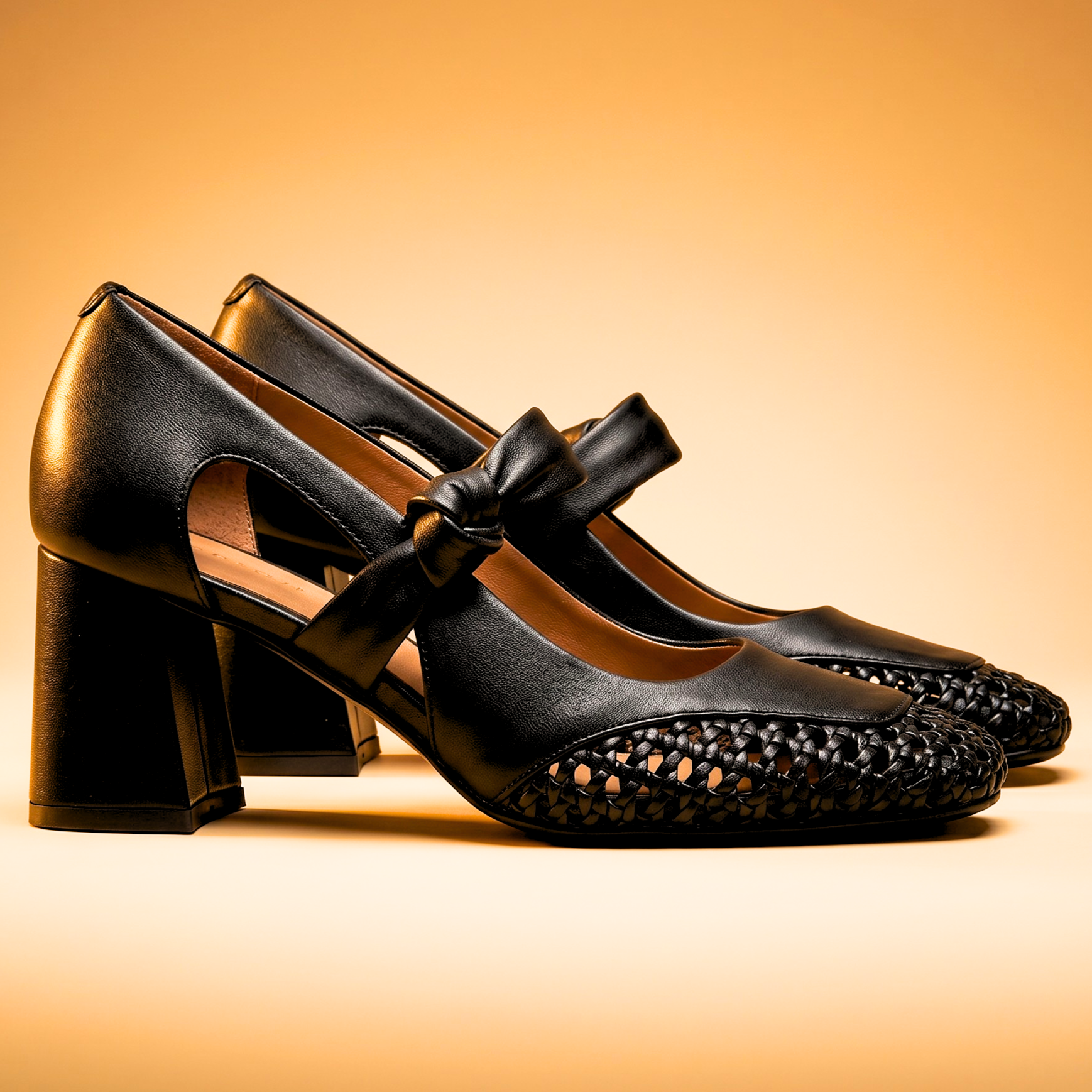 Marina Woven Leather Heels