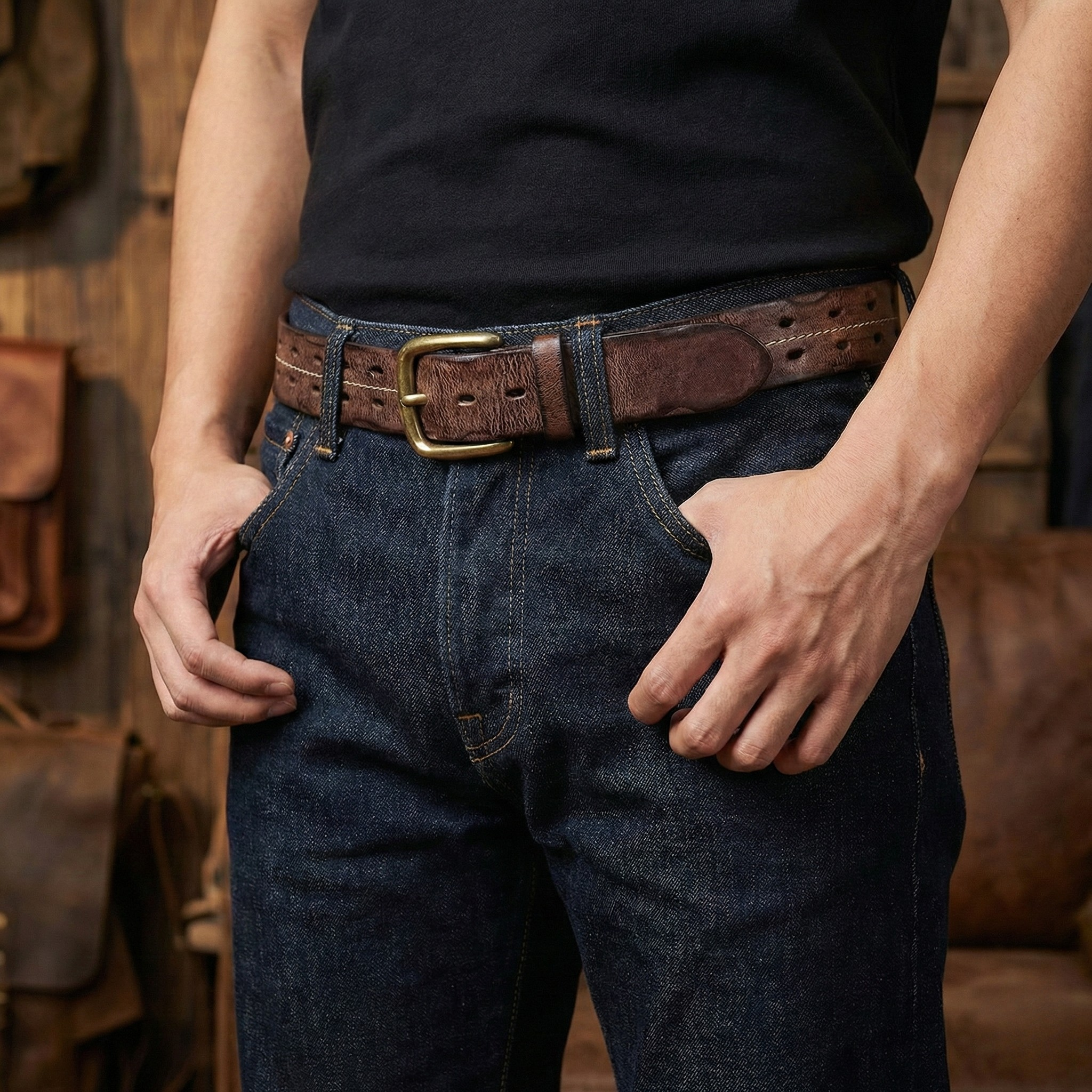Theodore Genuine Leather Belt