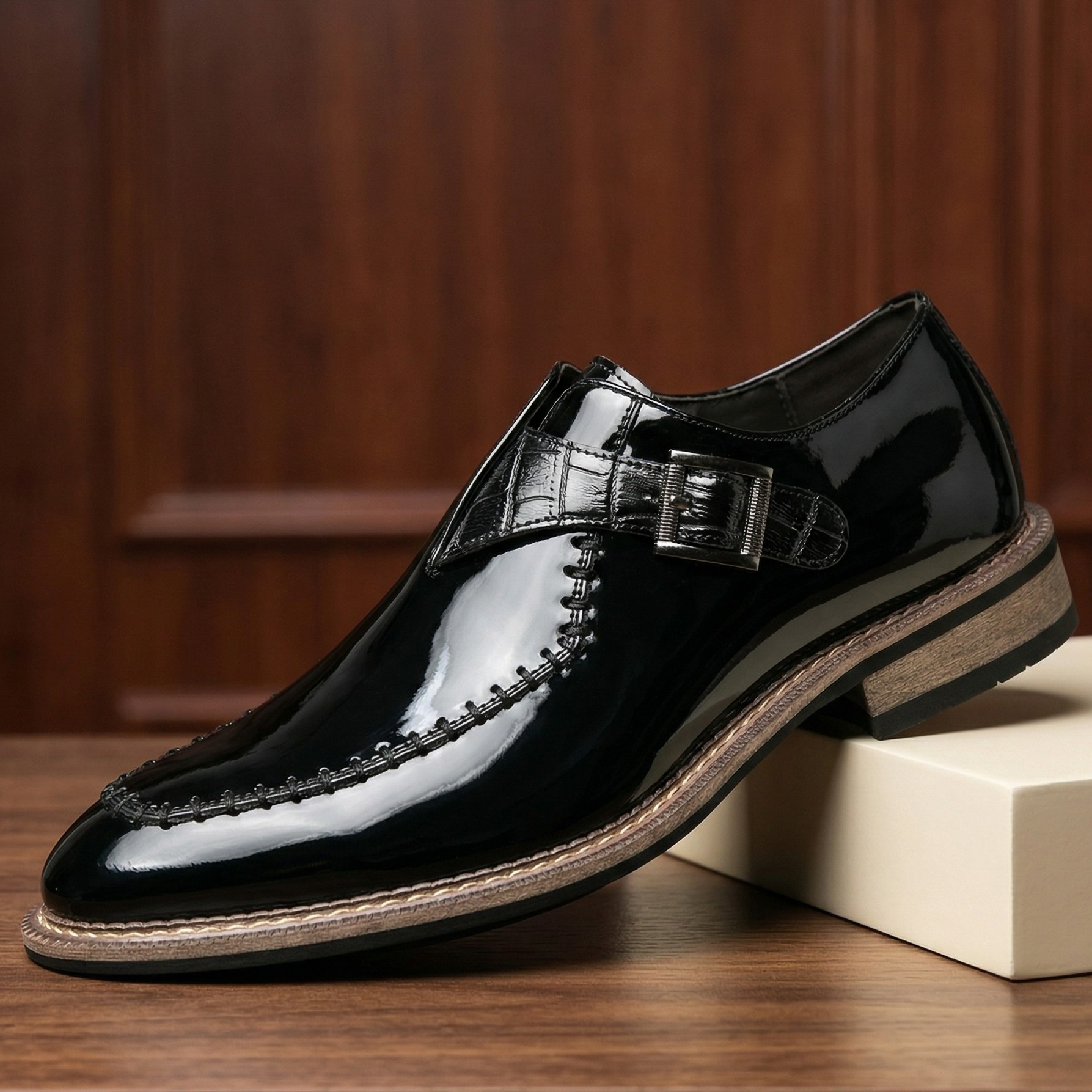 Marcello Leather Monk Strap Shoes