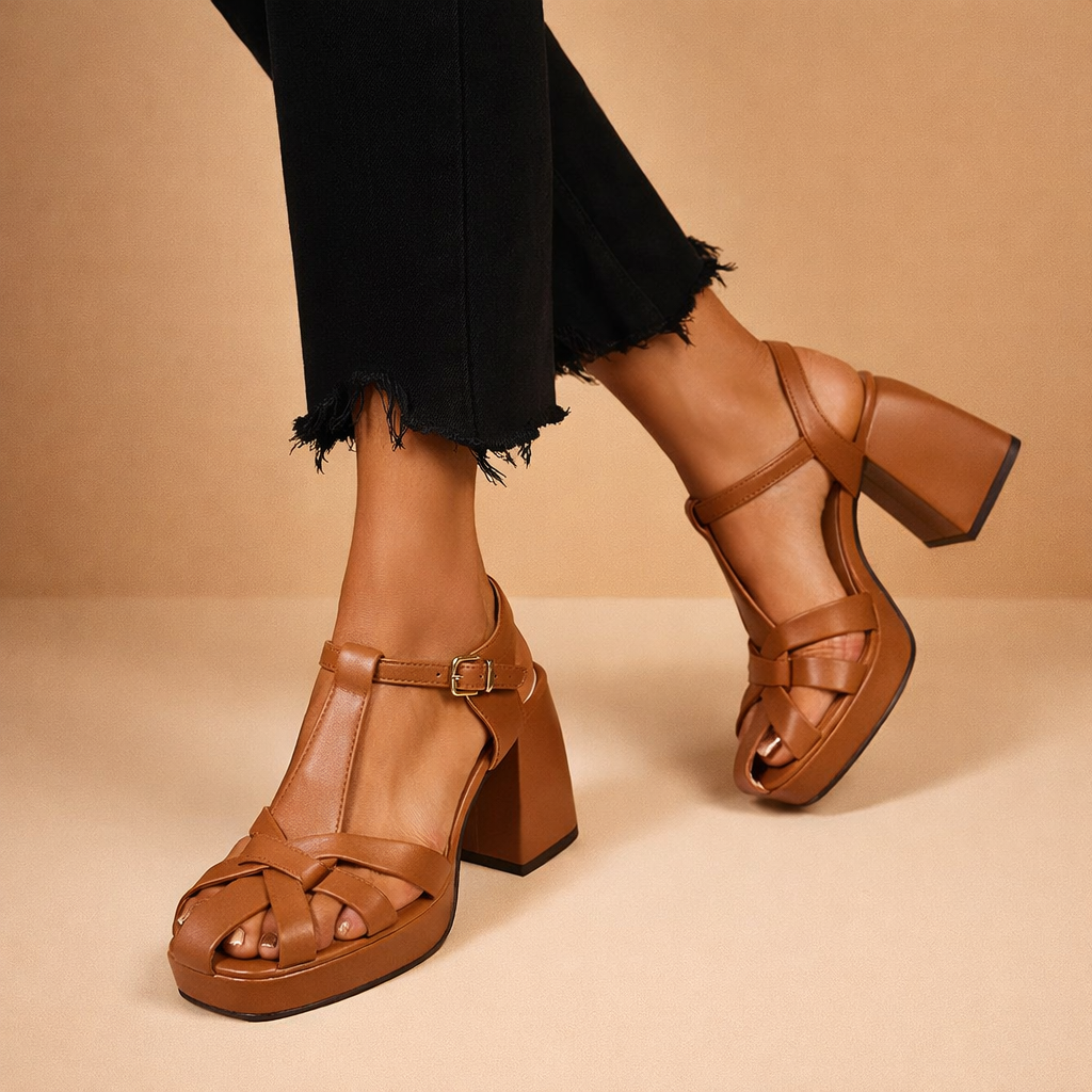 Maisy Woven Leather Heels