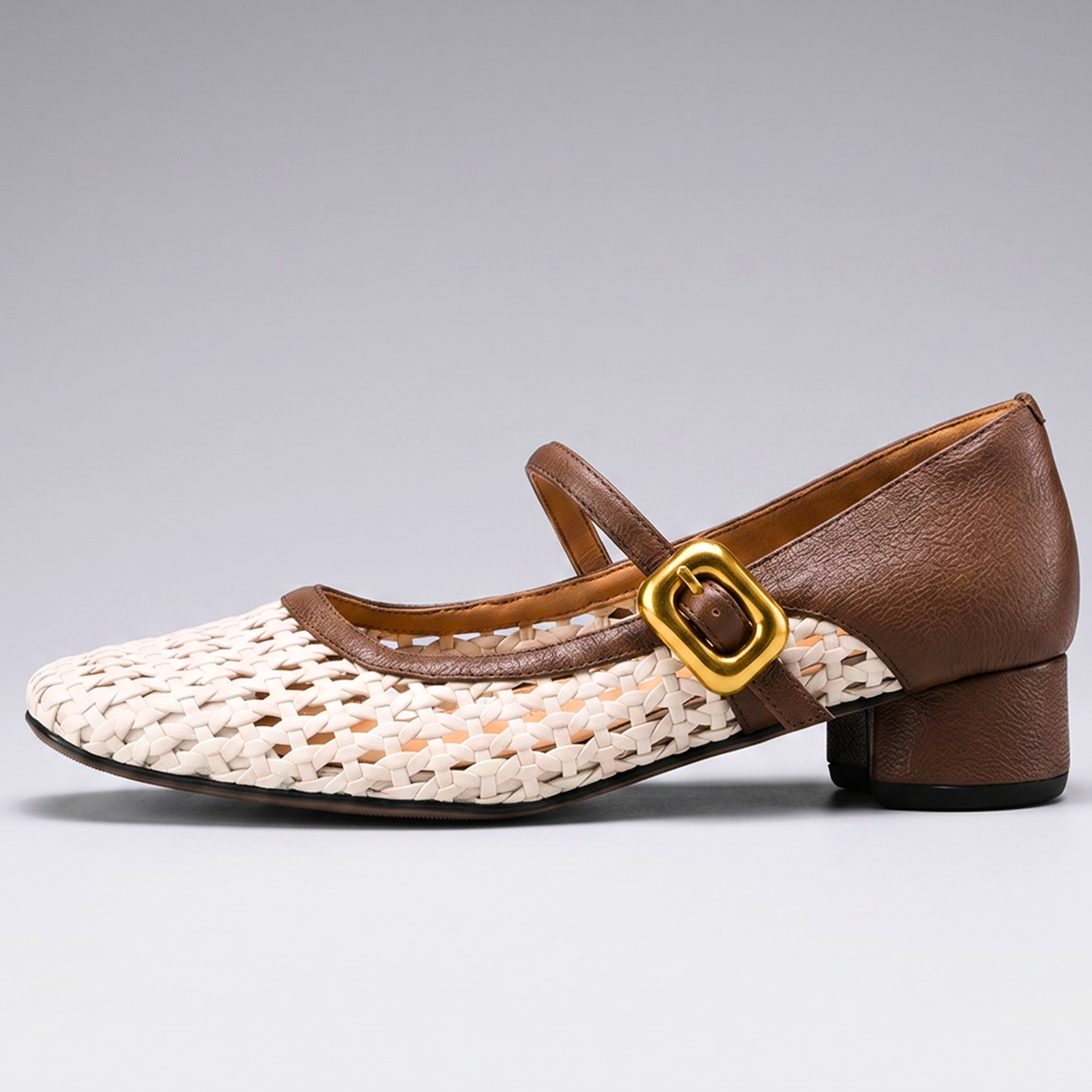 Reina Woven Leather Heels