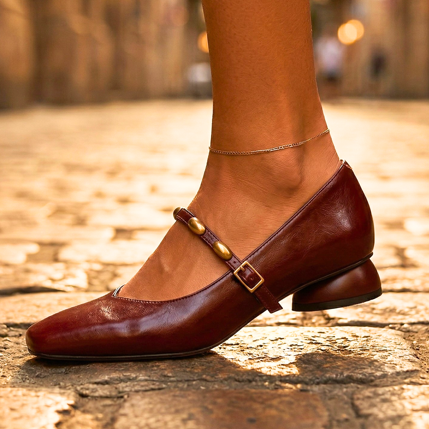 Elara Sculpted Leather Heels