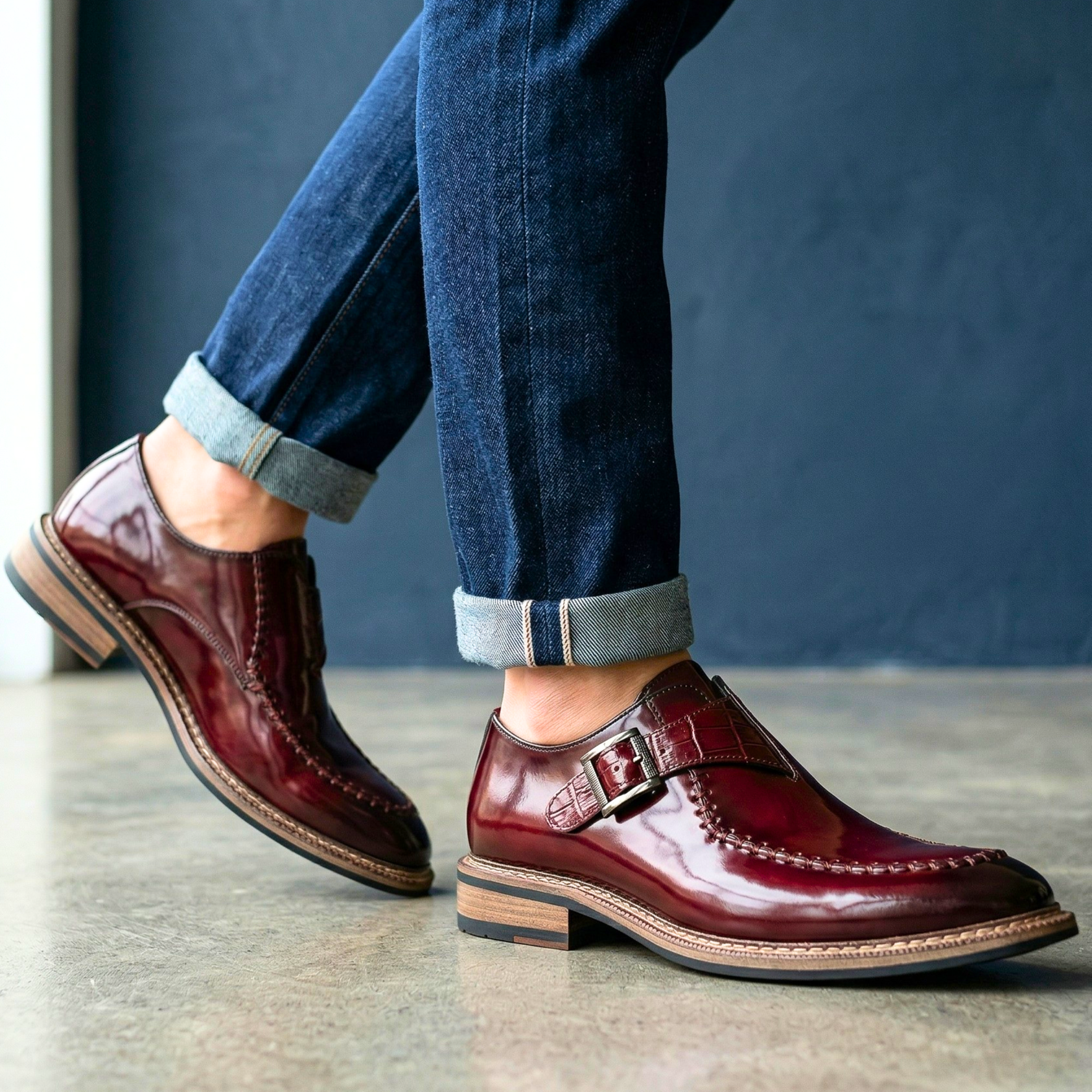 Marcello Leather Monk Strap Shoes