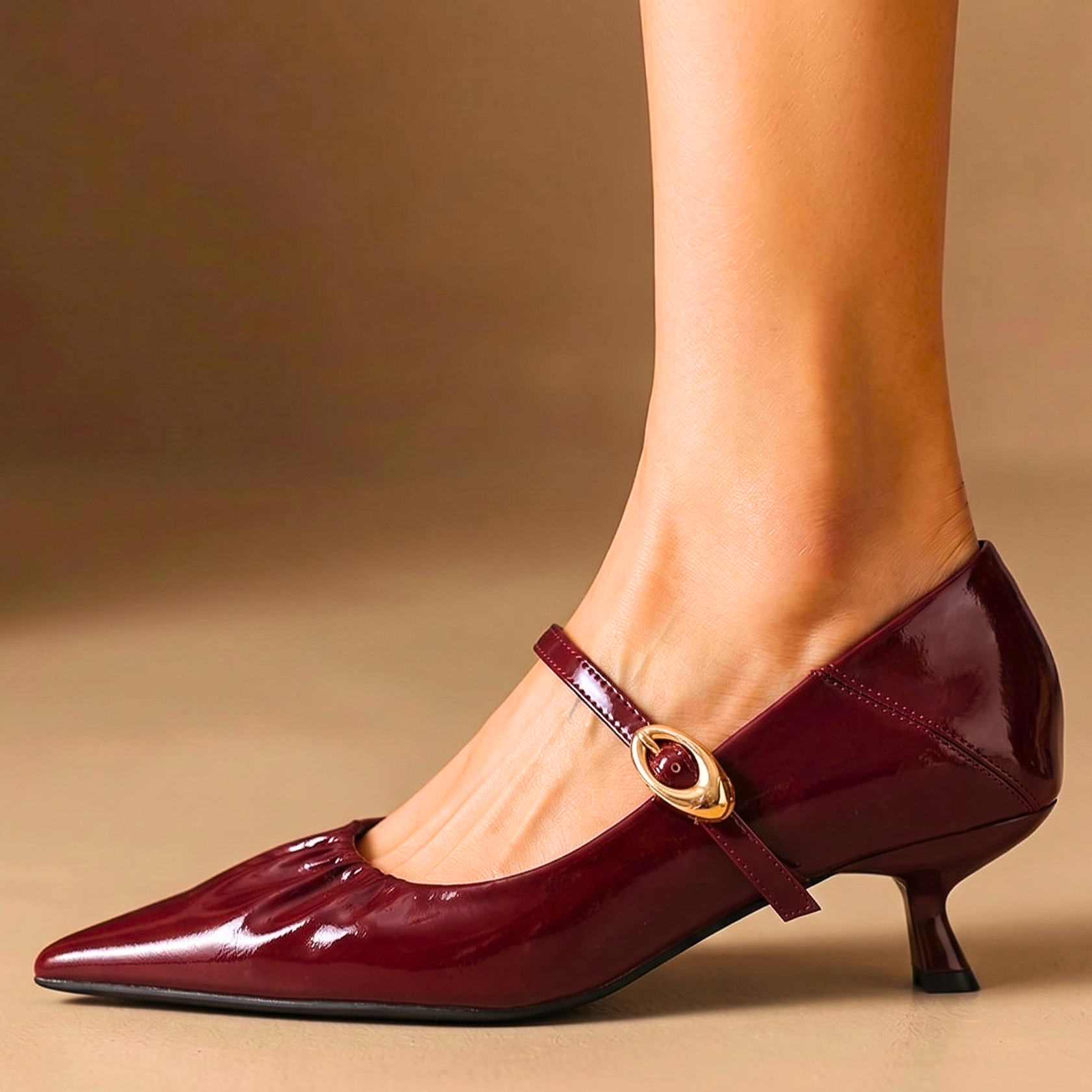 Camille Retro Leather Heels