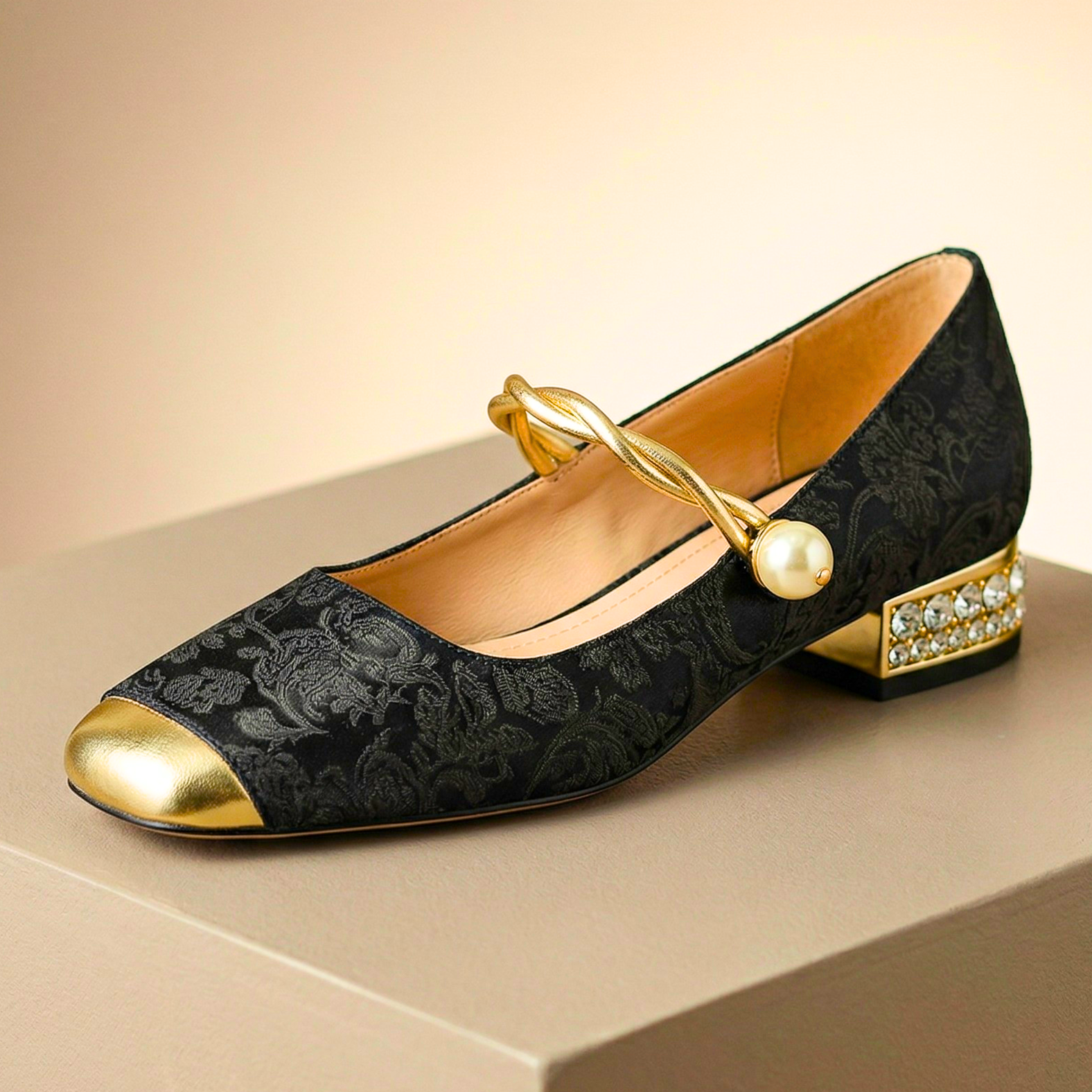 Florentine Pearl Strap Heels