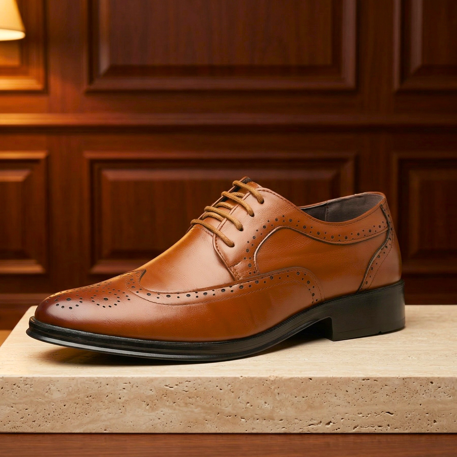 The Alessandro Leather Brogue Dress Shoes