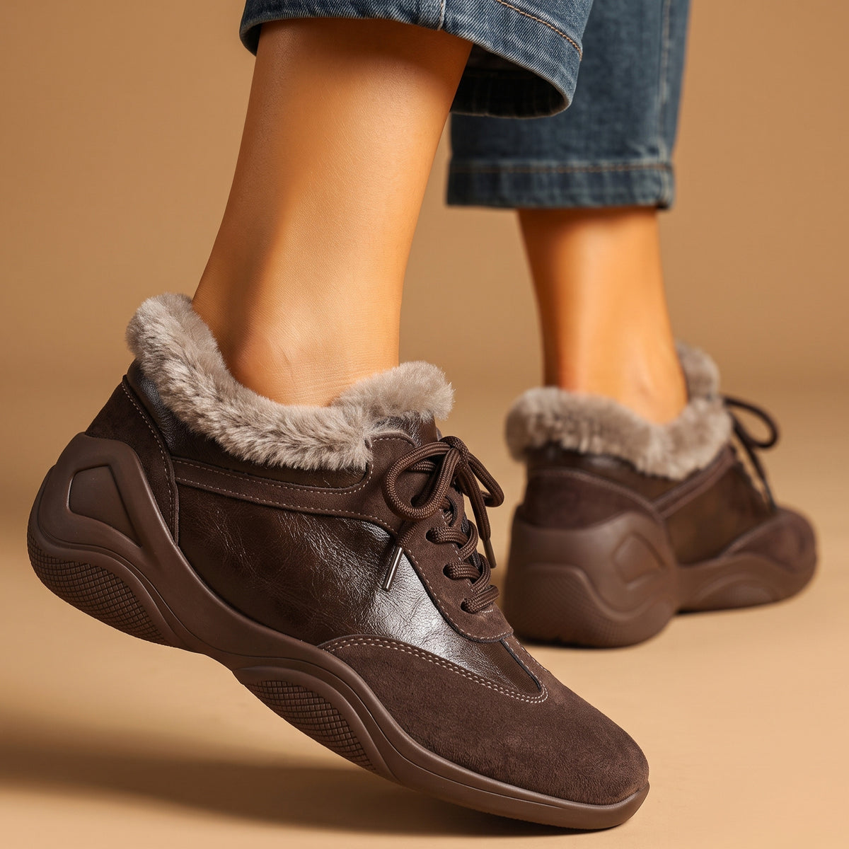 Amelia Wool-Lined Leather Shoes