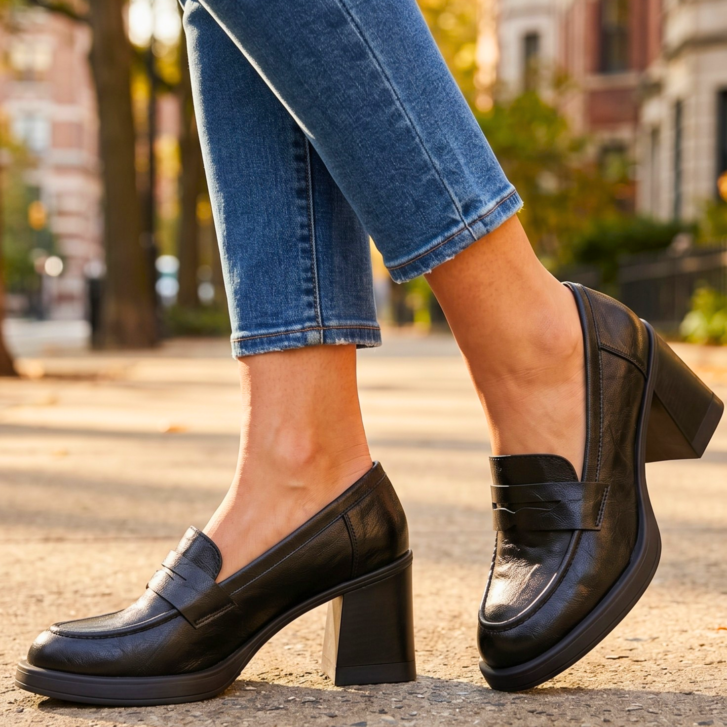 Elena Vintage Leather Heels