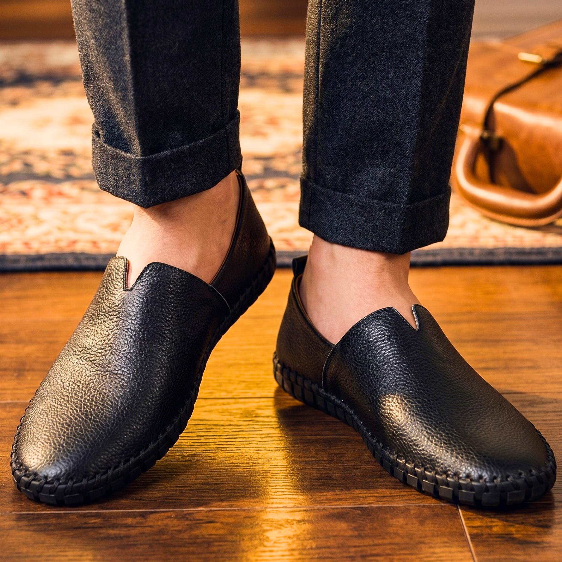 Maison Slip-On Leather Loafers