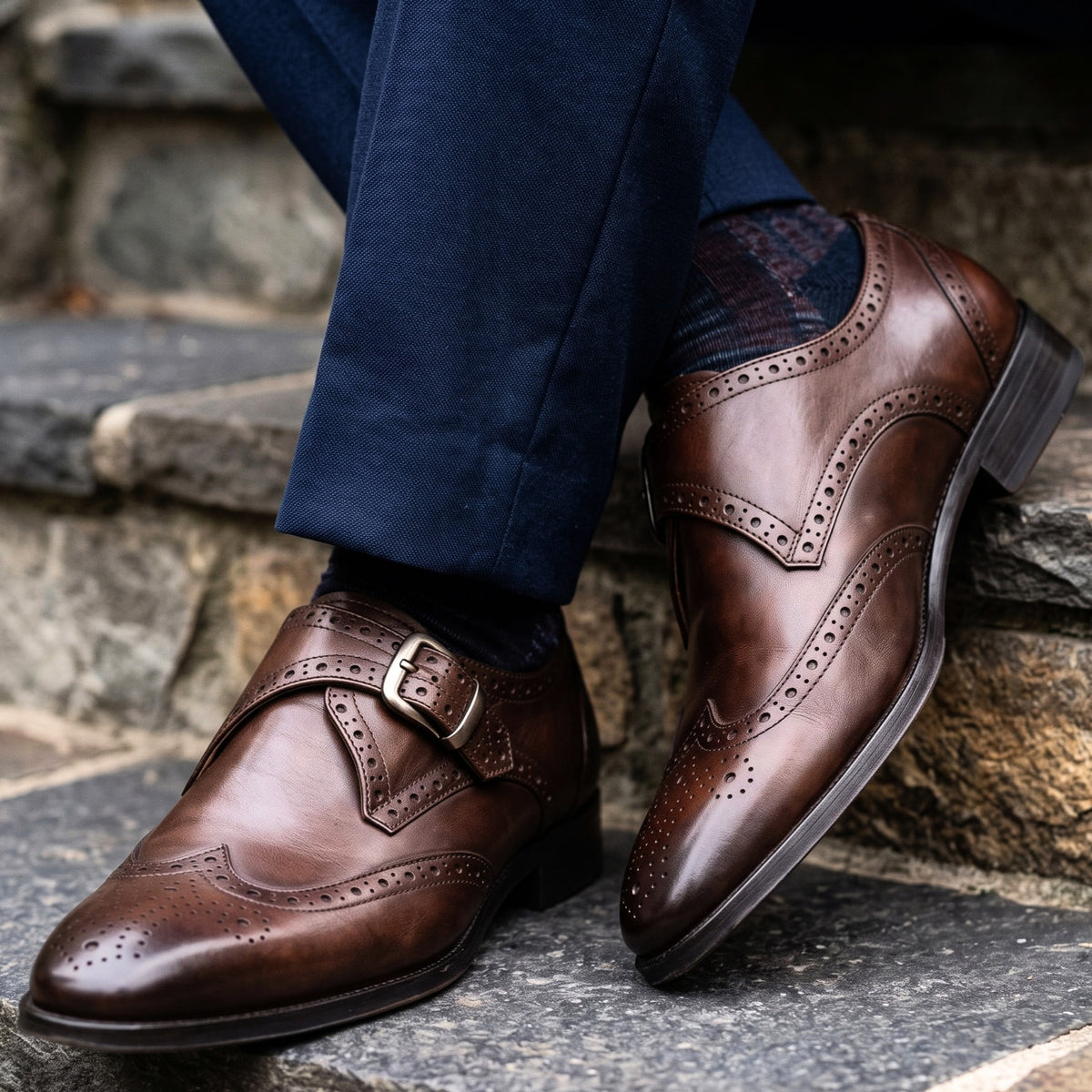 Edmund Leather Buckle Brogues