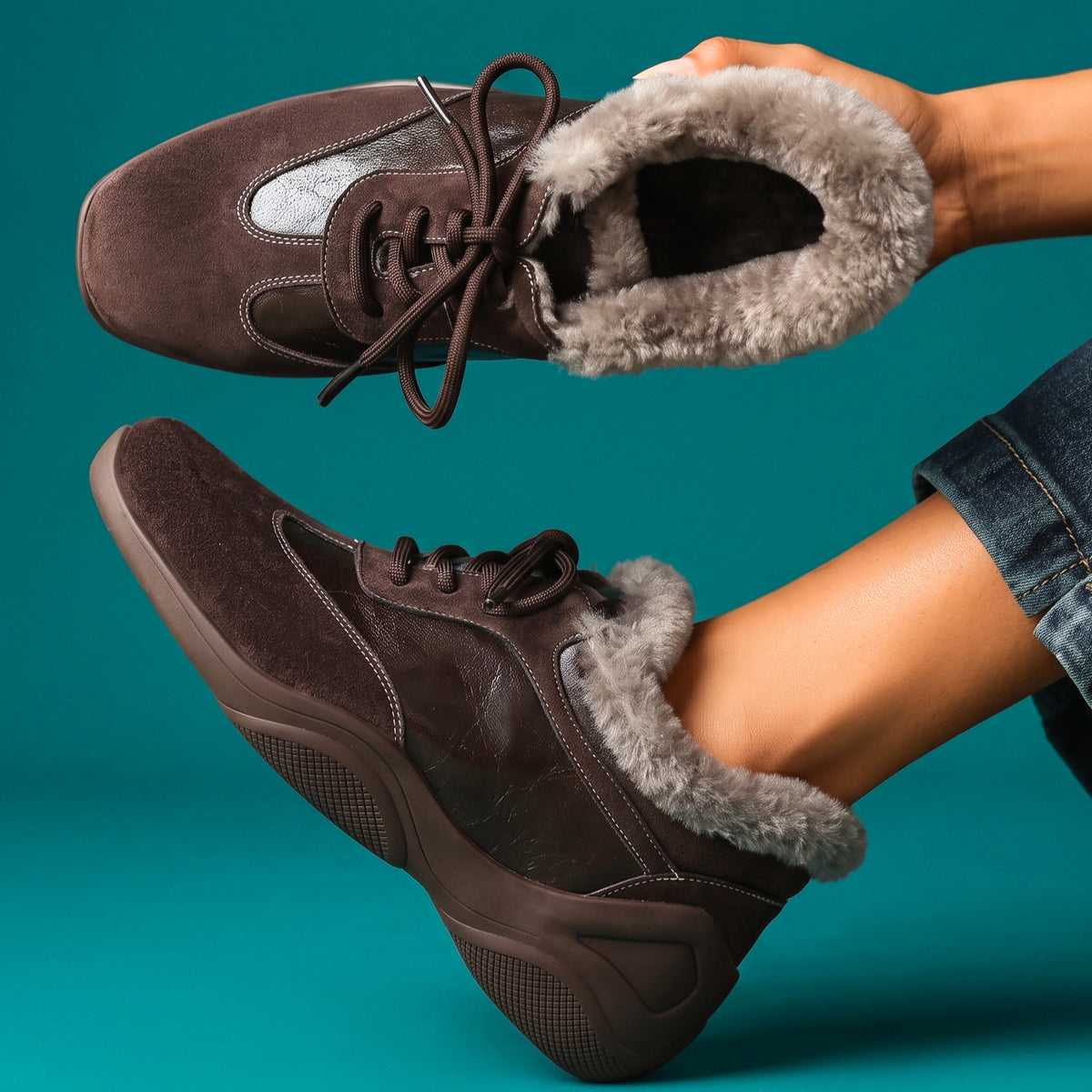Amelia Wool-Lined Leather Shoes