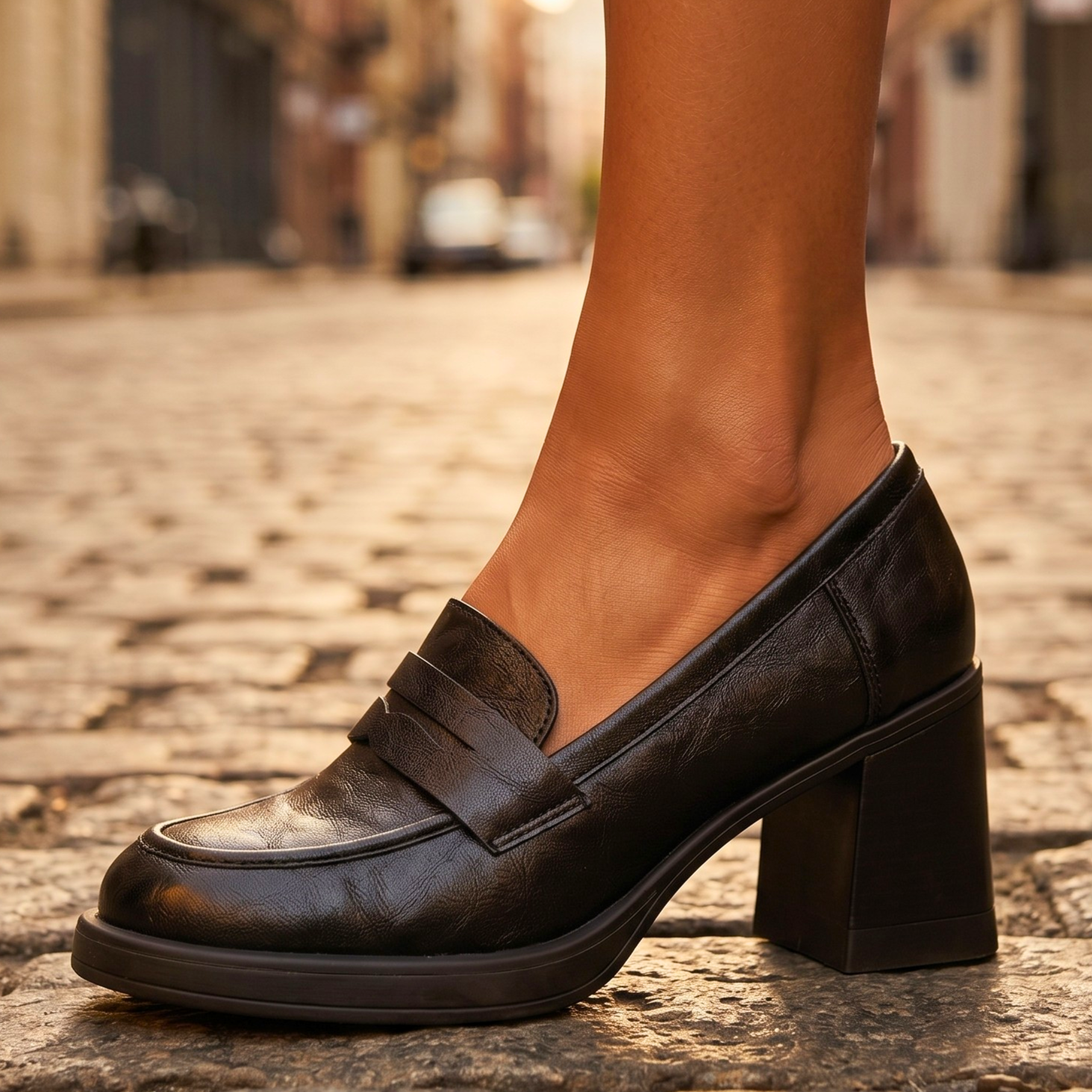 Elena Vintage Leather Heels
