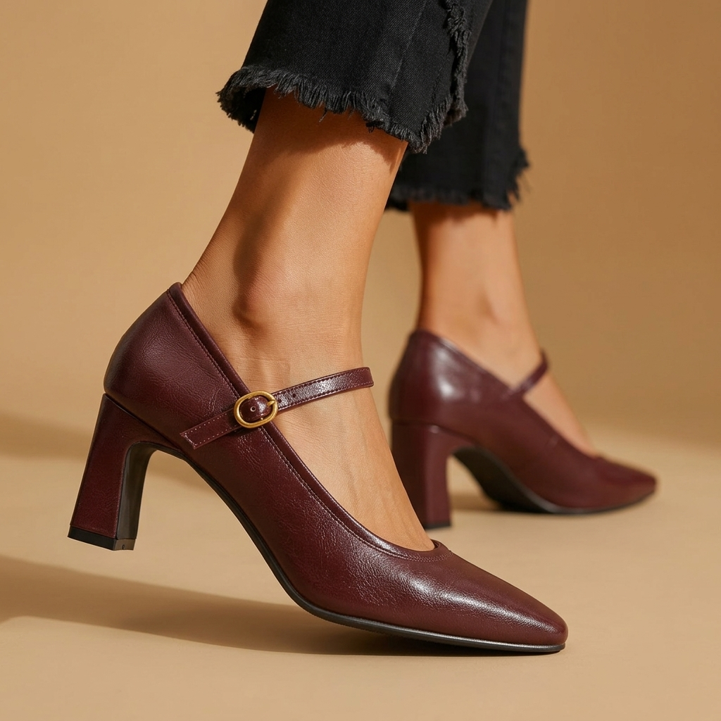 Adeline Vintage Leather Heels