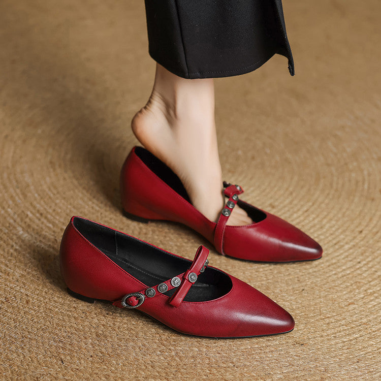 Andrea Genuine Leather Vintage Flats