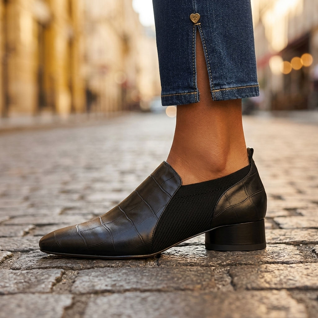 Maren Leather Slip-On Heels