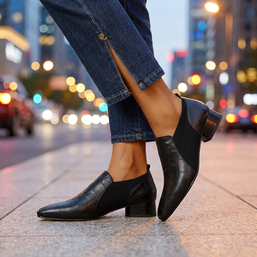 Maren Leather Slip-On Heels