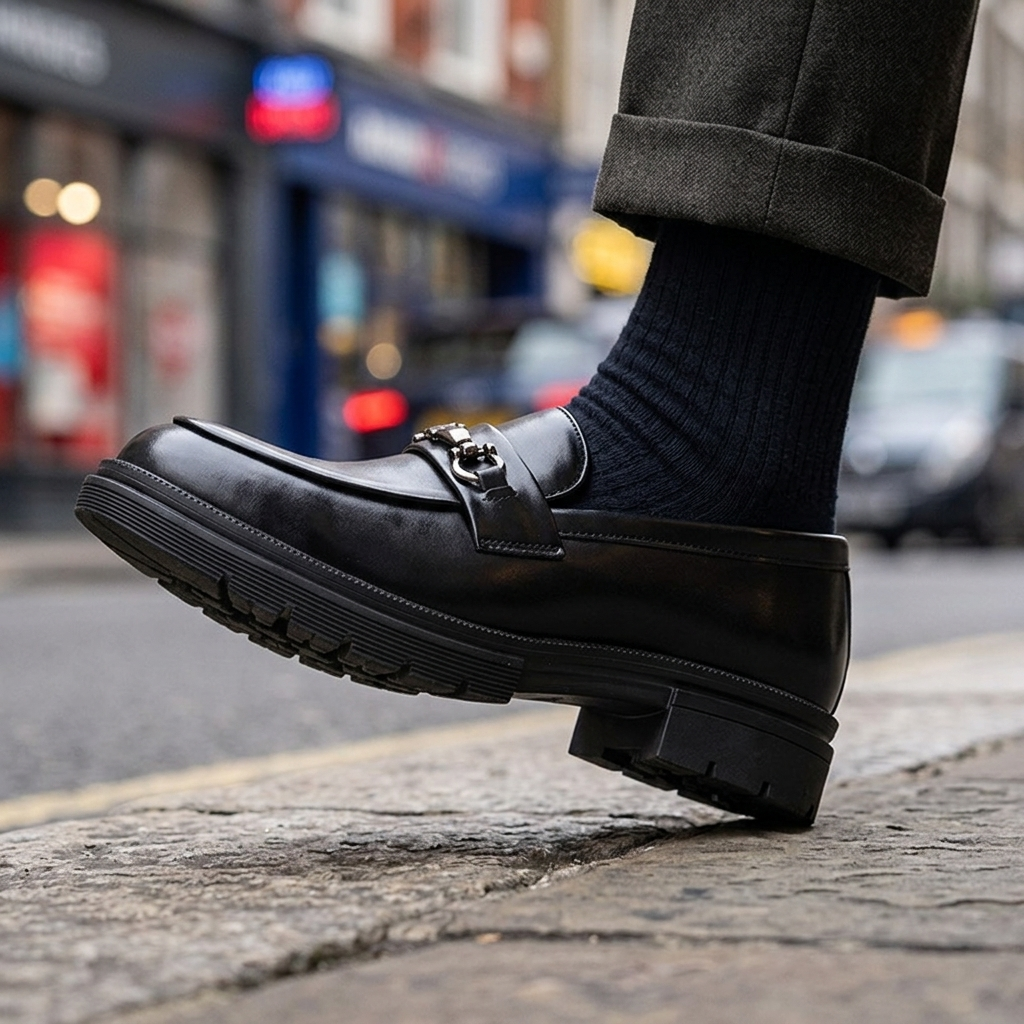 Grant Buckle Leather Loafers