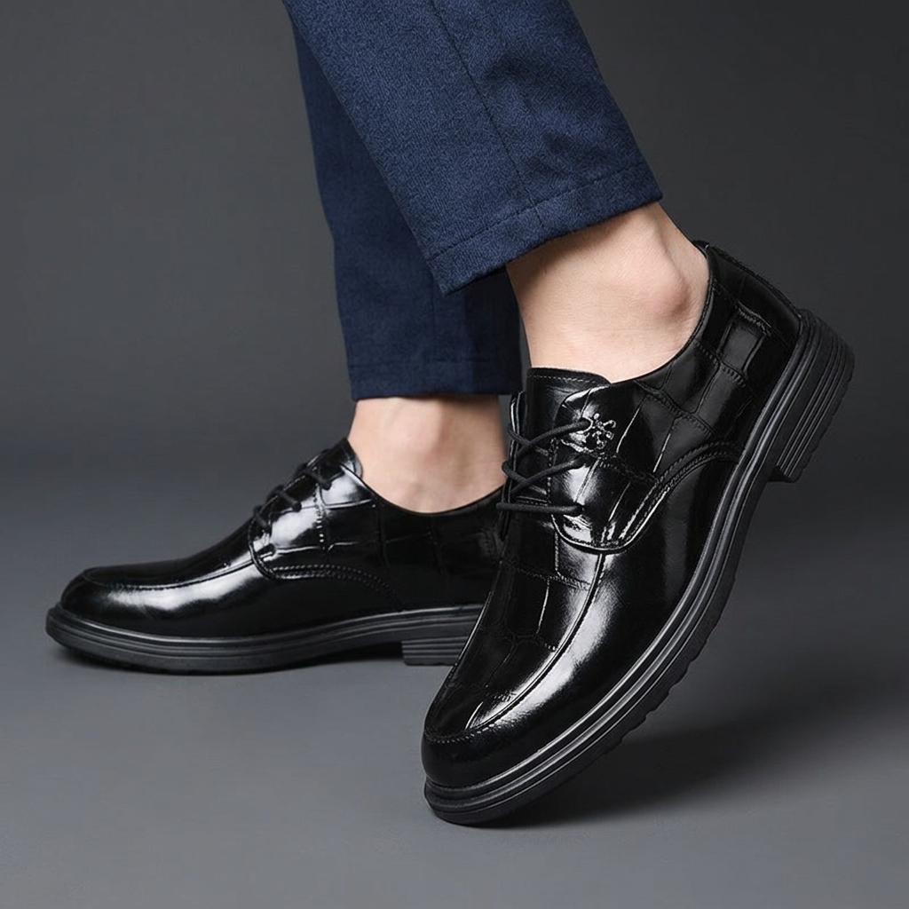 Wesley Croc-Embossed Derbies