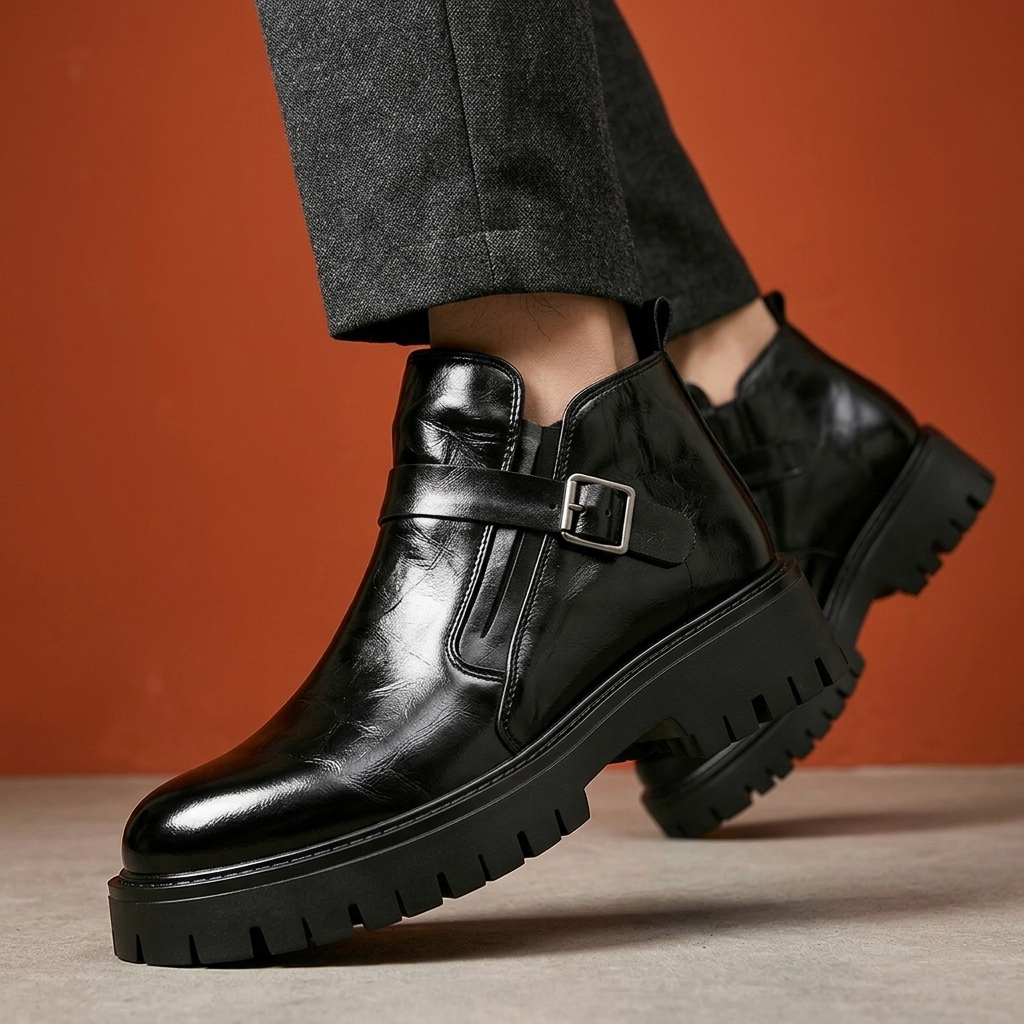 Hudson Leather Buckle Boots