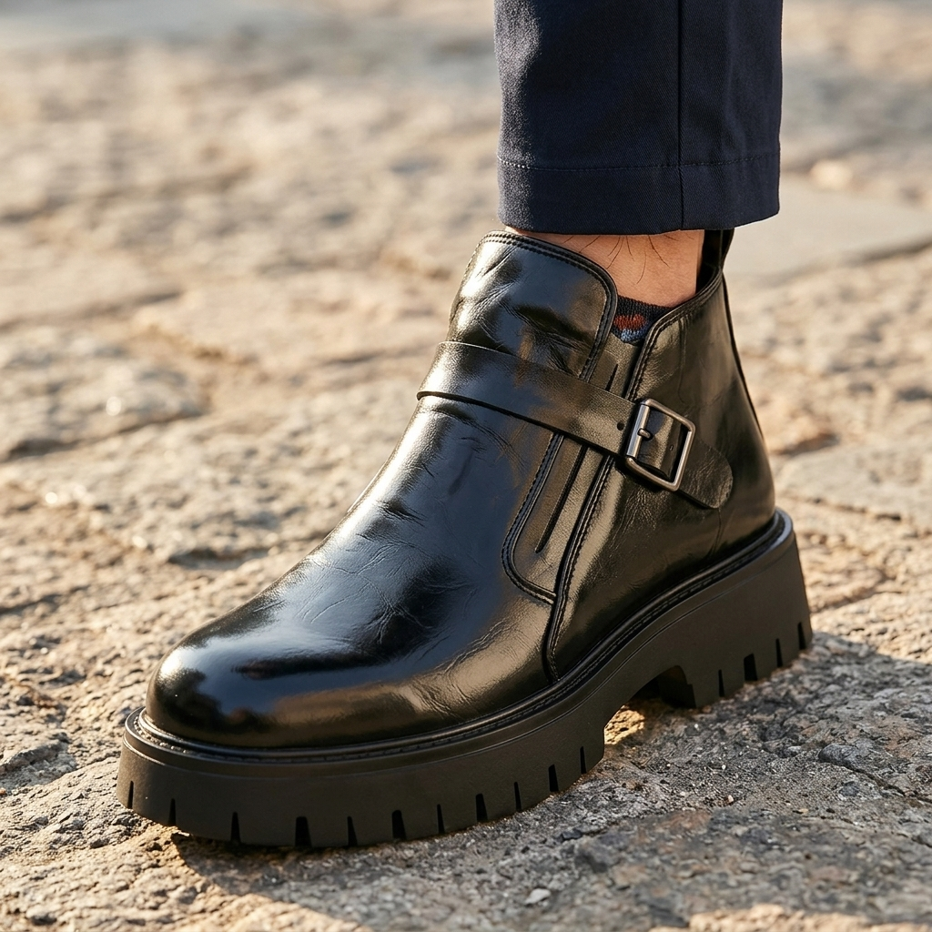 Hudson Leather Buckle Boots