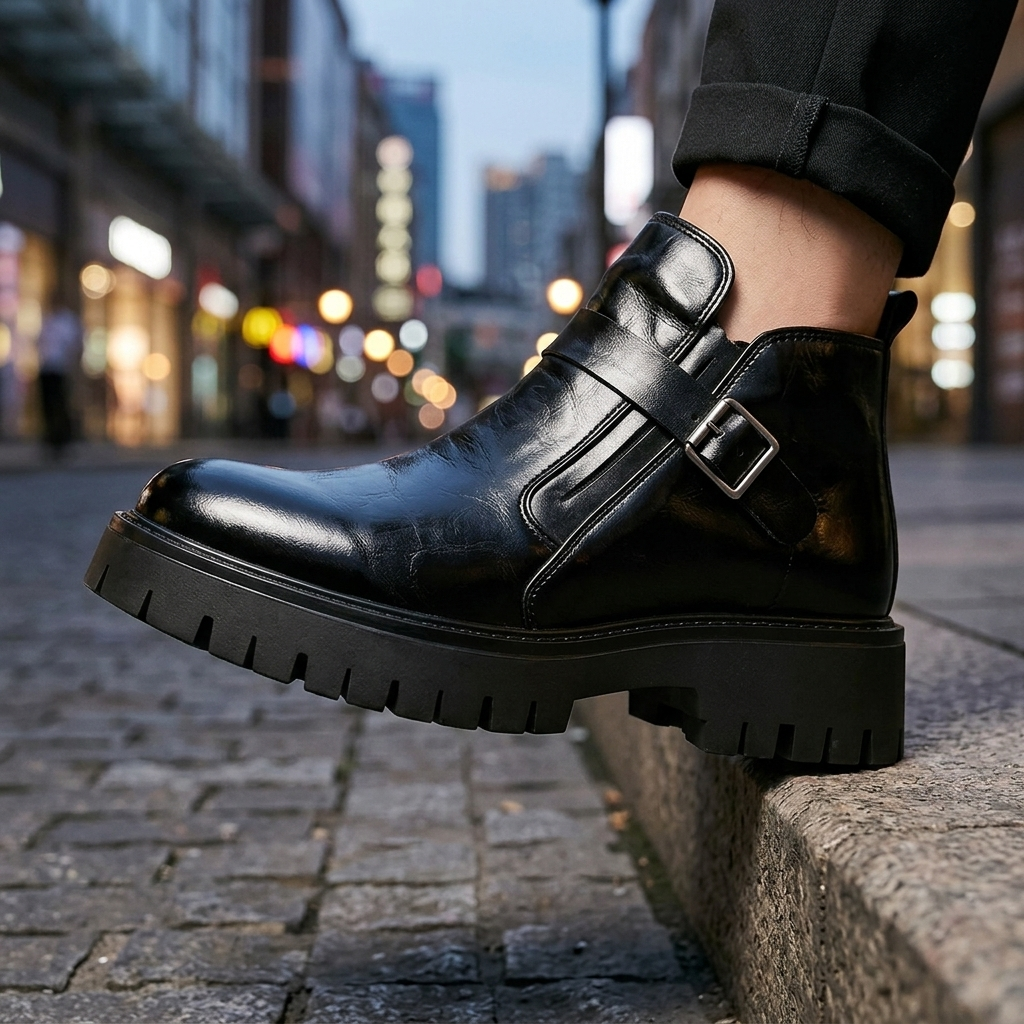Hudson Leather Buckle Boots