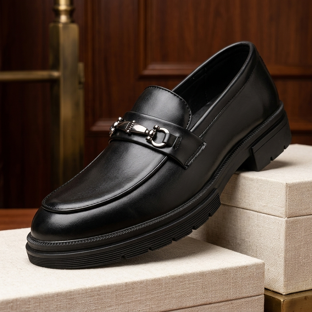 Grant Buckle Leather Loafers
