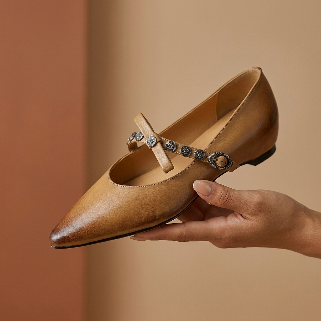 Andrea Genuine Leather Vintage Flats