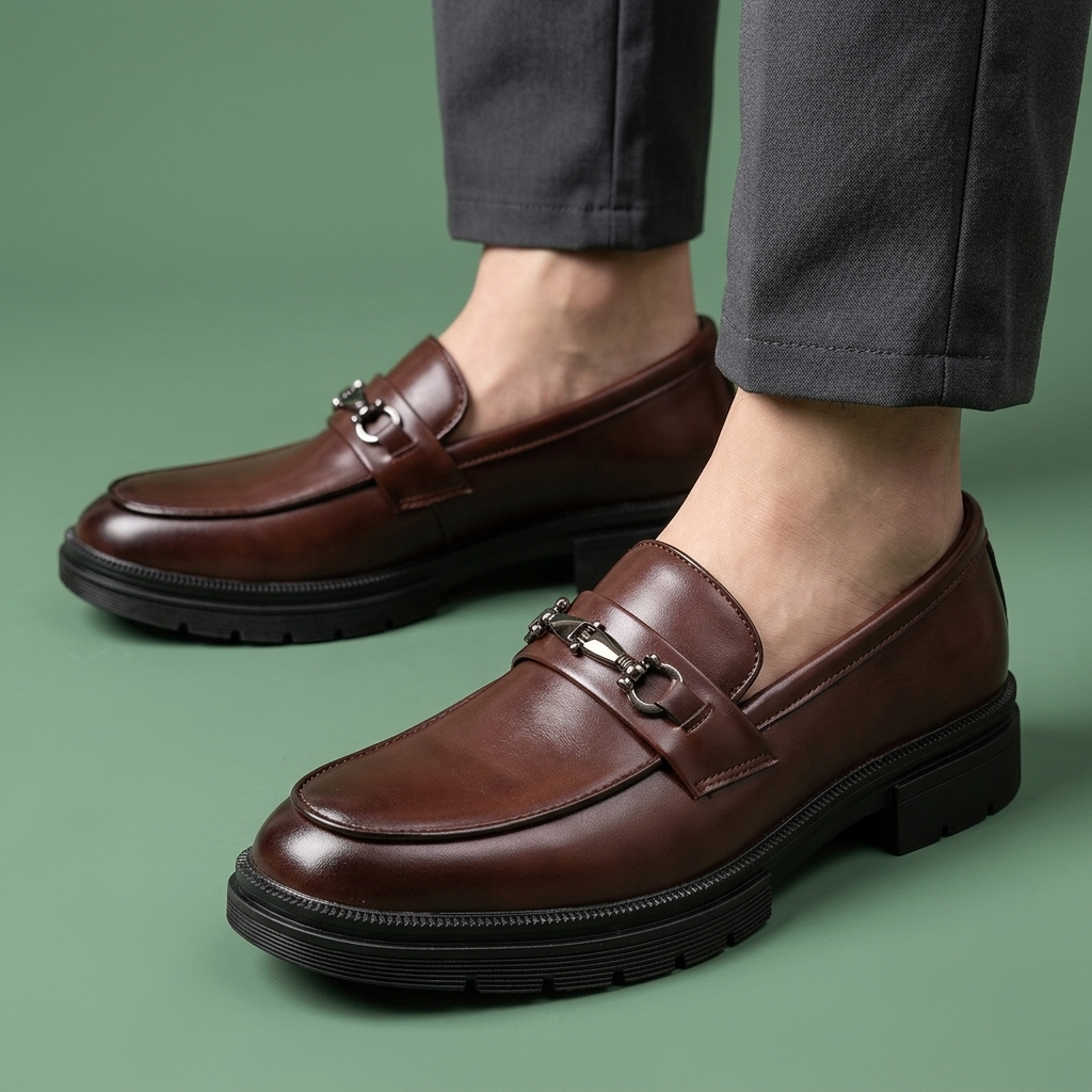 Grant Buckle Leather Loafers