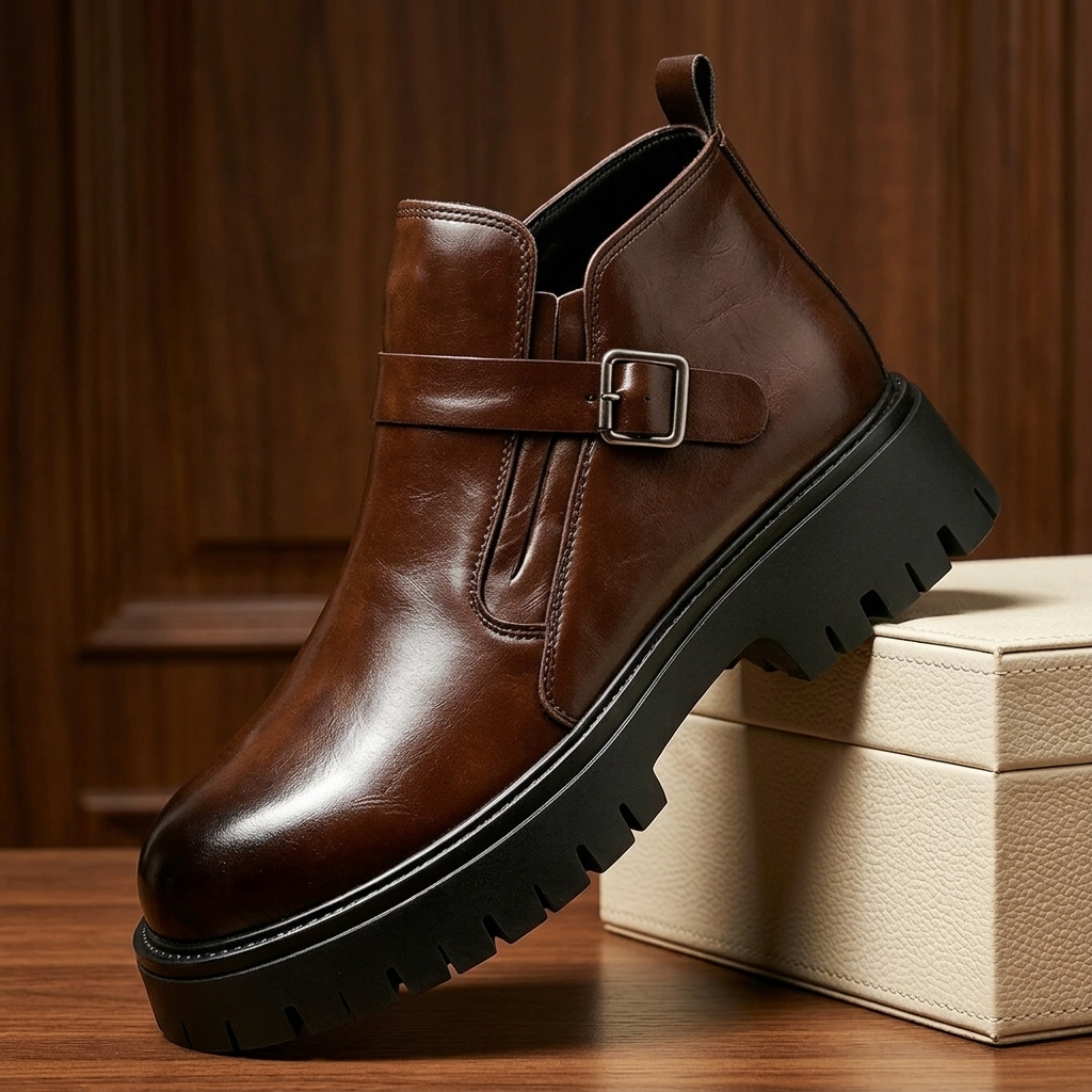 Hudson Leather Buckle Boots