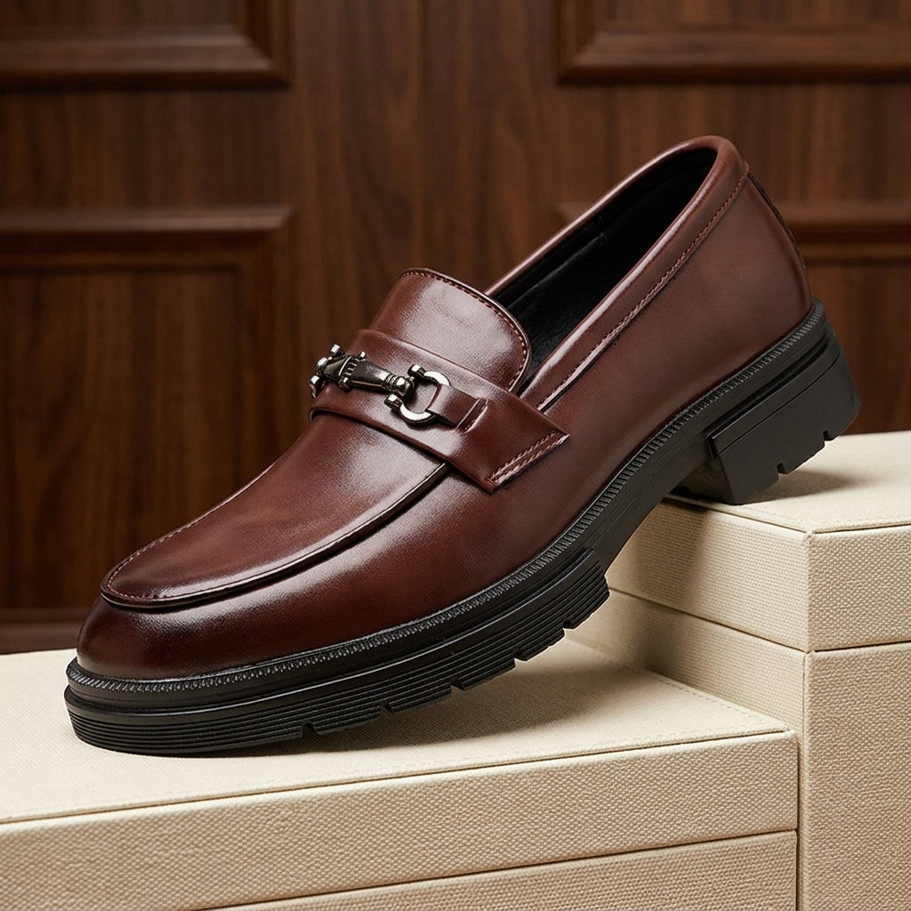 Grant Buckle Leather Loafers