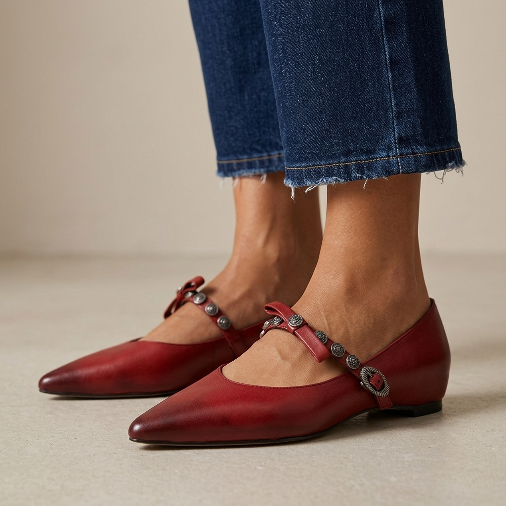 Andrea Genuine Leather Vintage Flats