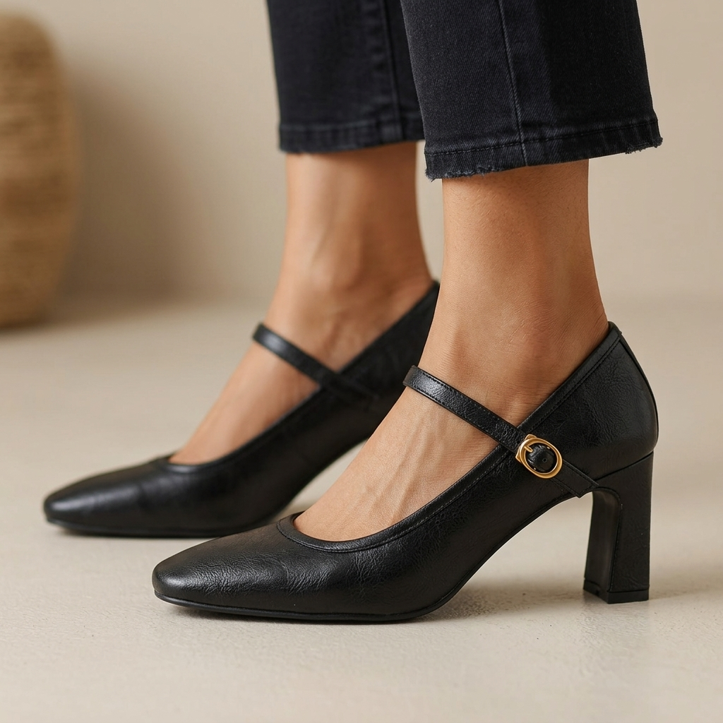 Adeline Vintage Leather Heels