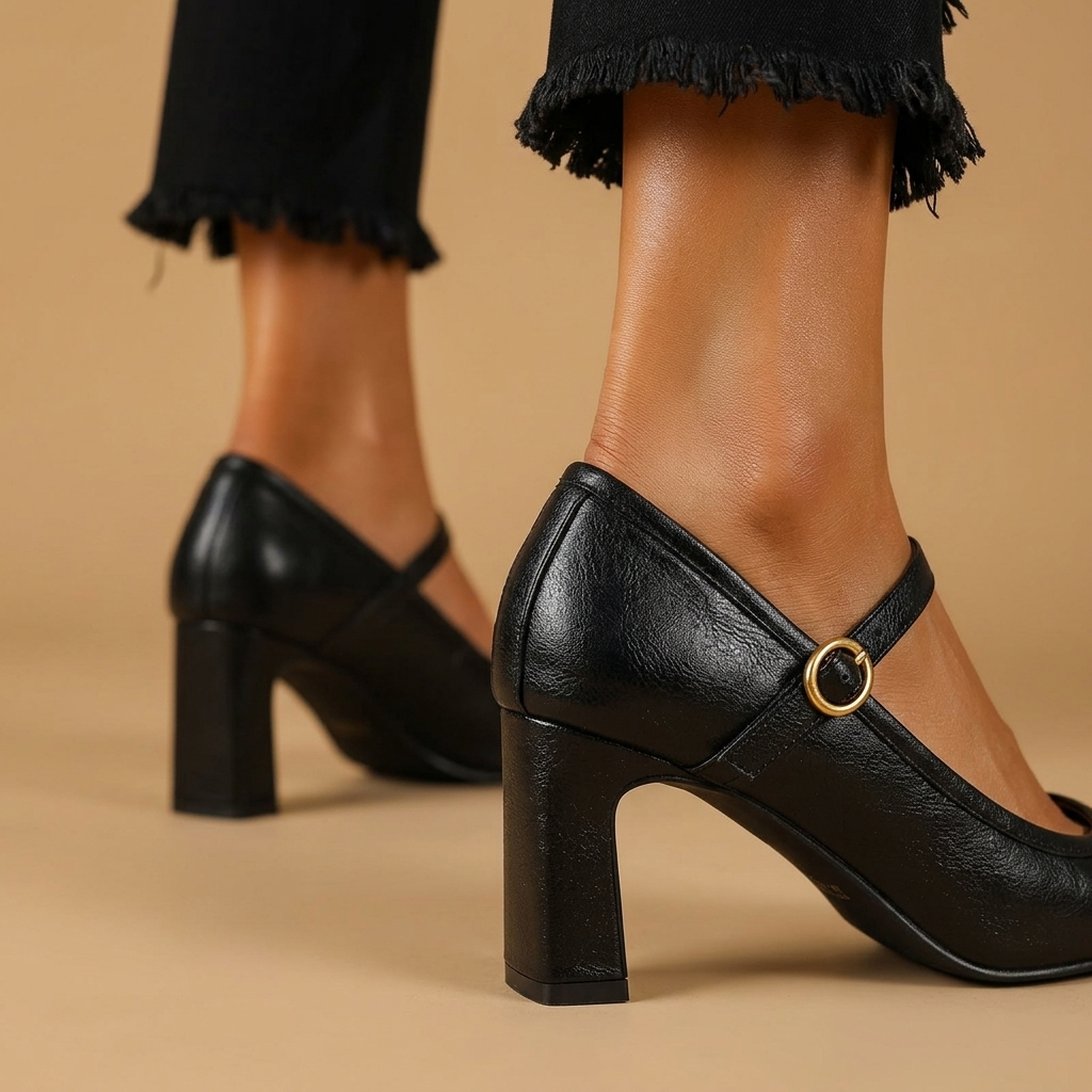 Adeline Vintage Leather Heels