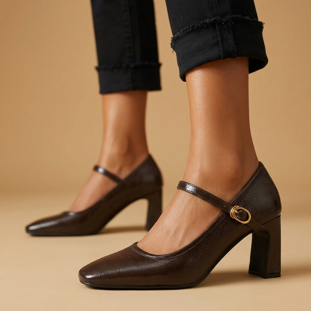 Adeline Vintage Leather Heels