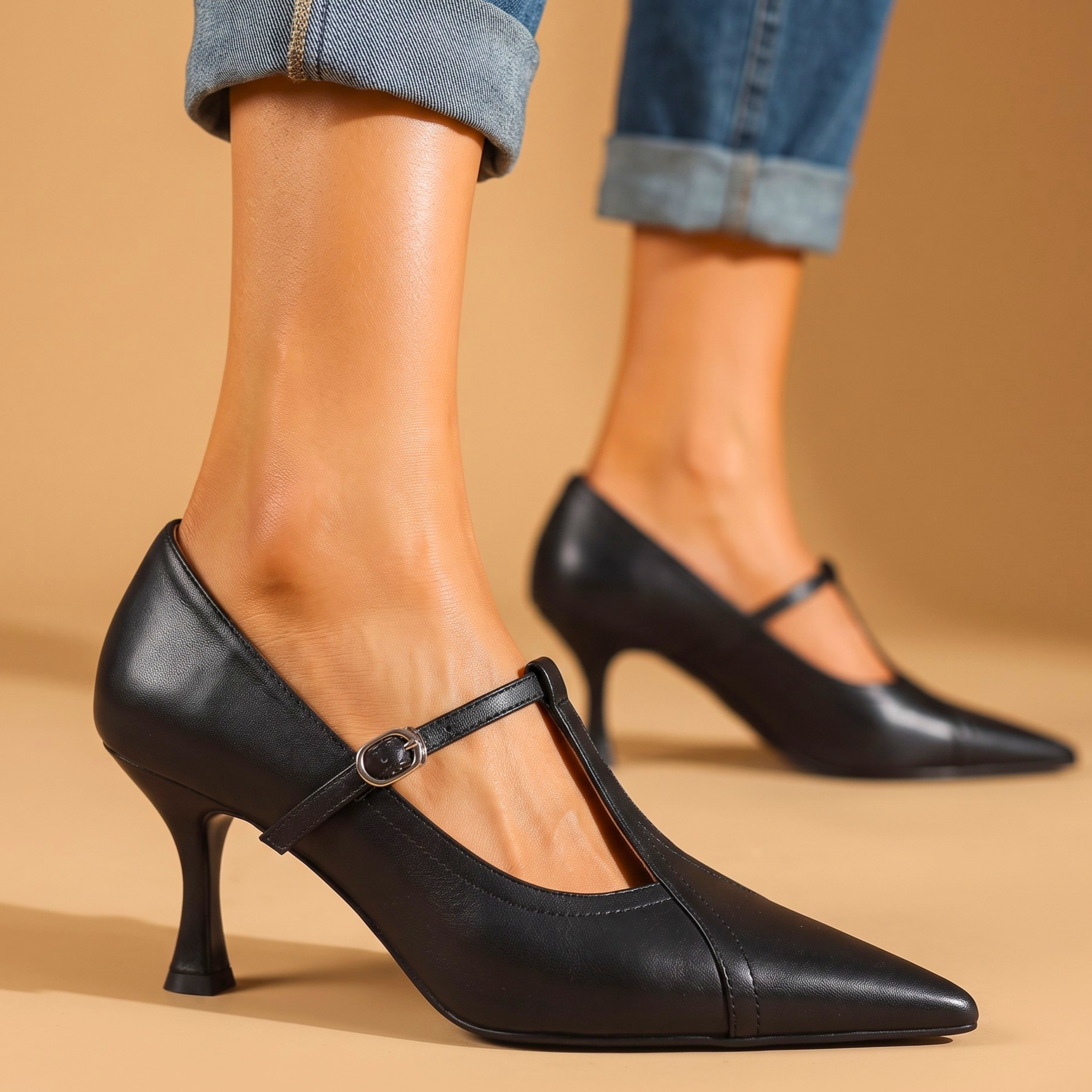 Ines Vintage Leather Heels
