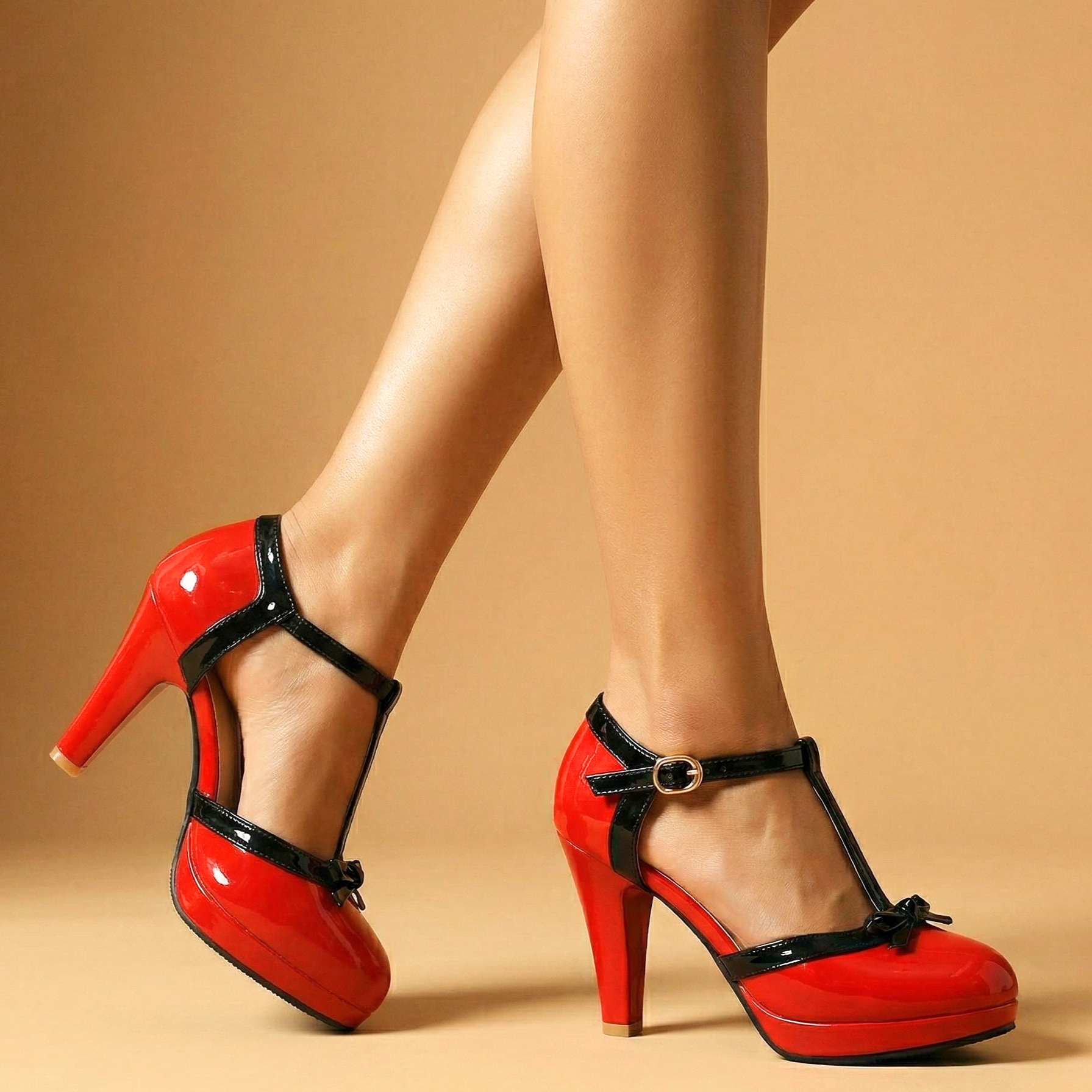 Rosalie Bow Leather Heels