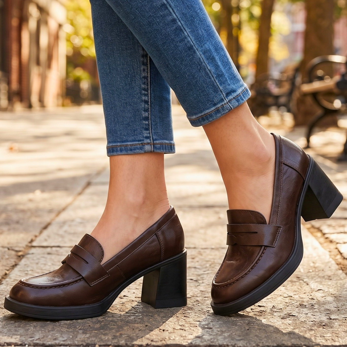 Elena Vintage Leather Heels