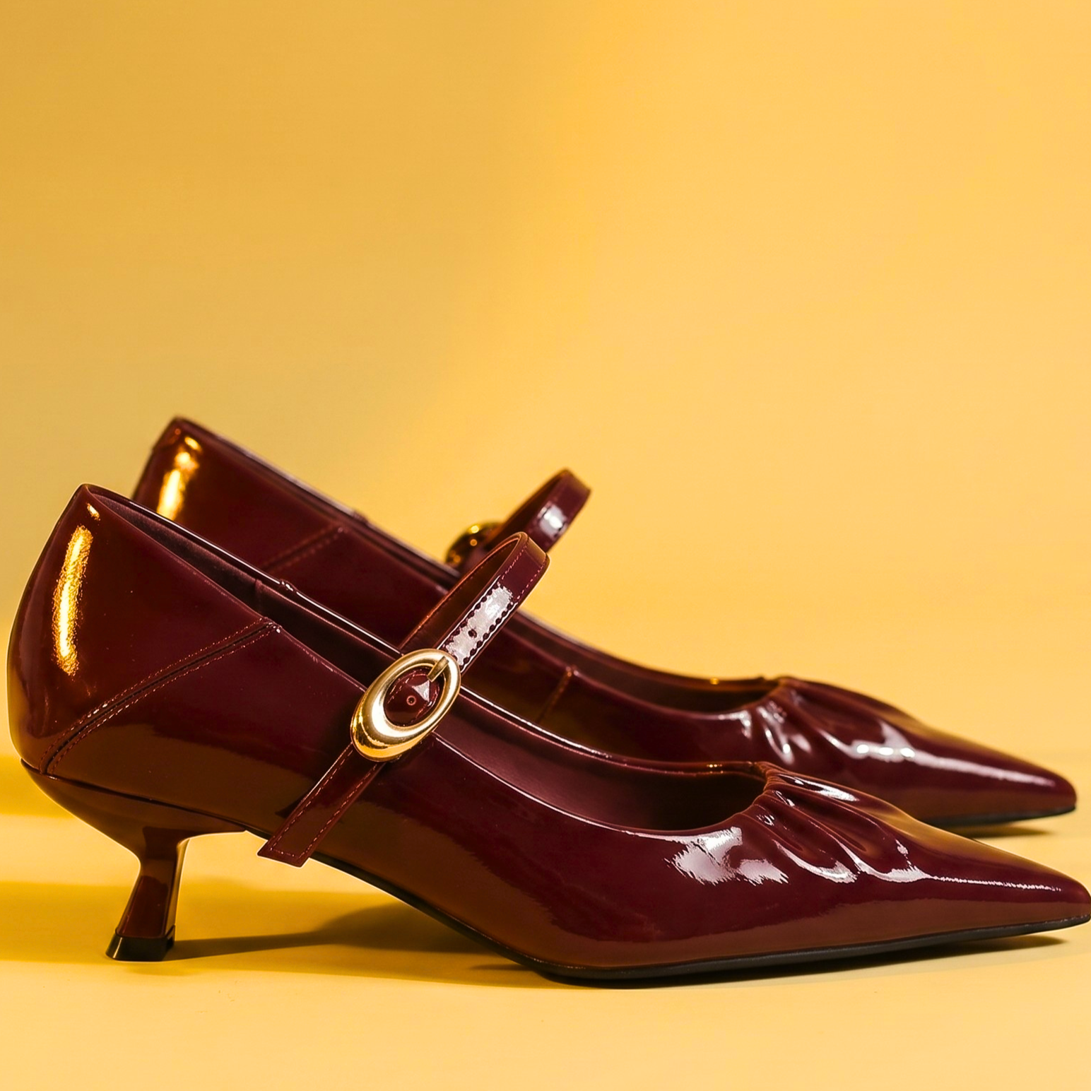 Camille Retro Leather Heels