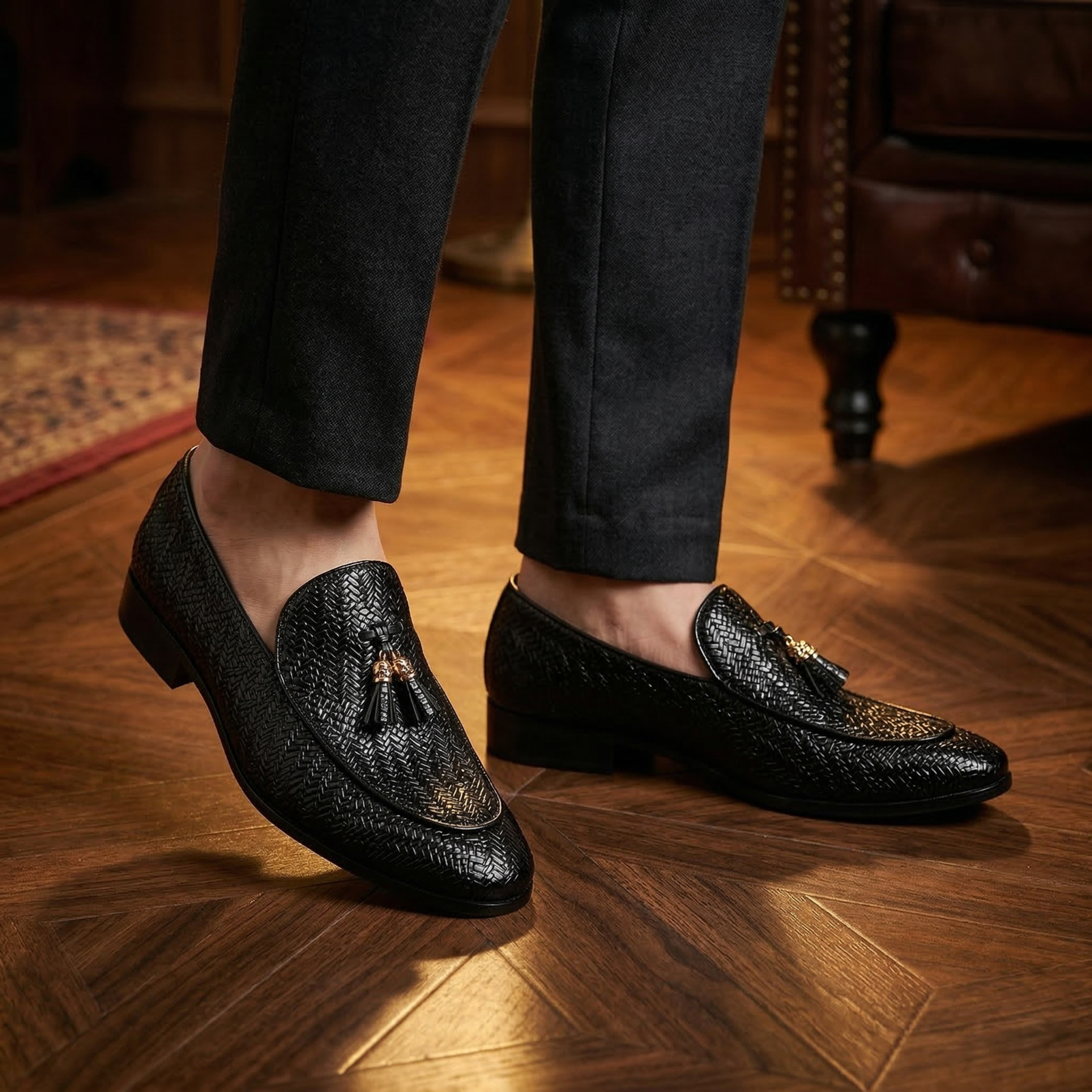 Lorenzo Woven Tassel Loafers