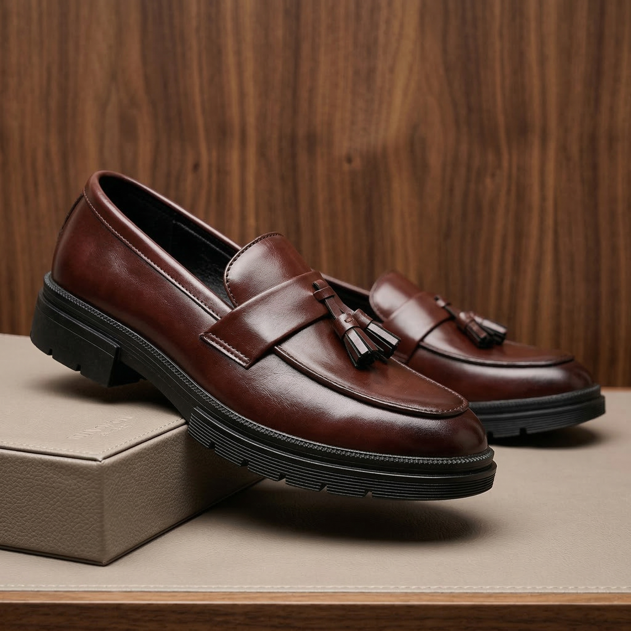 Liam Woven Leather Tassel Loafers