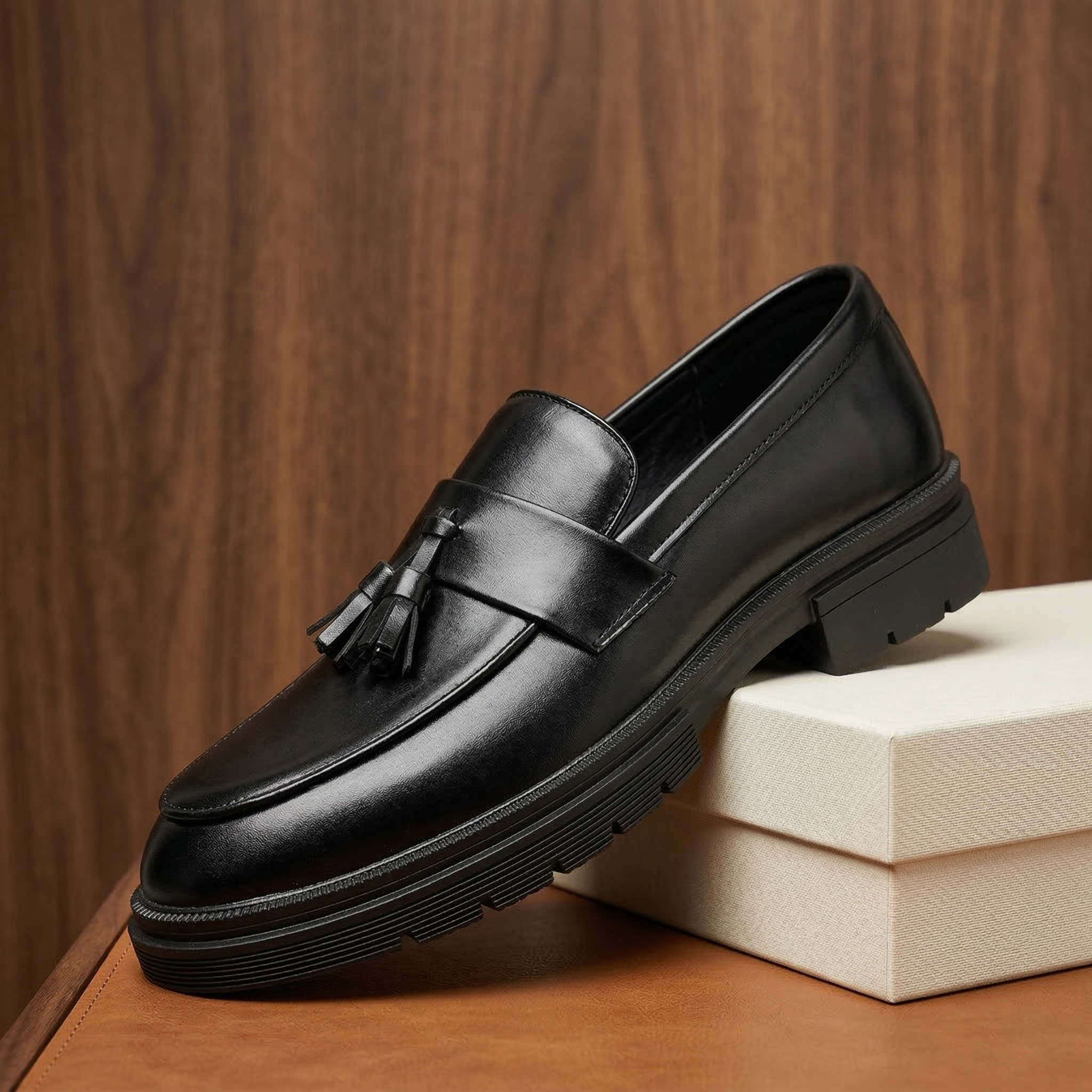 Liam Woven Leather Tassel Loafers