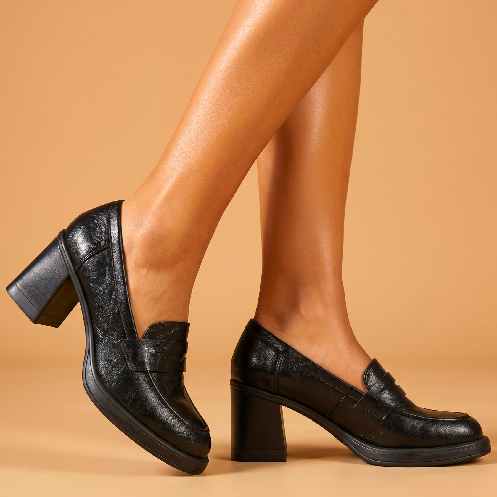 Elena Vintage Leather Heels