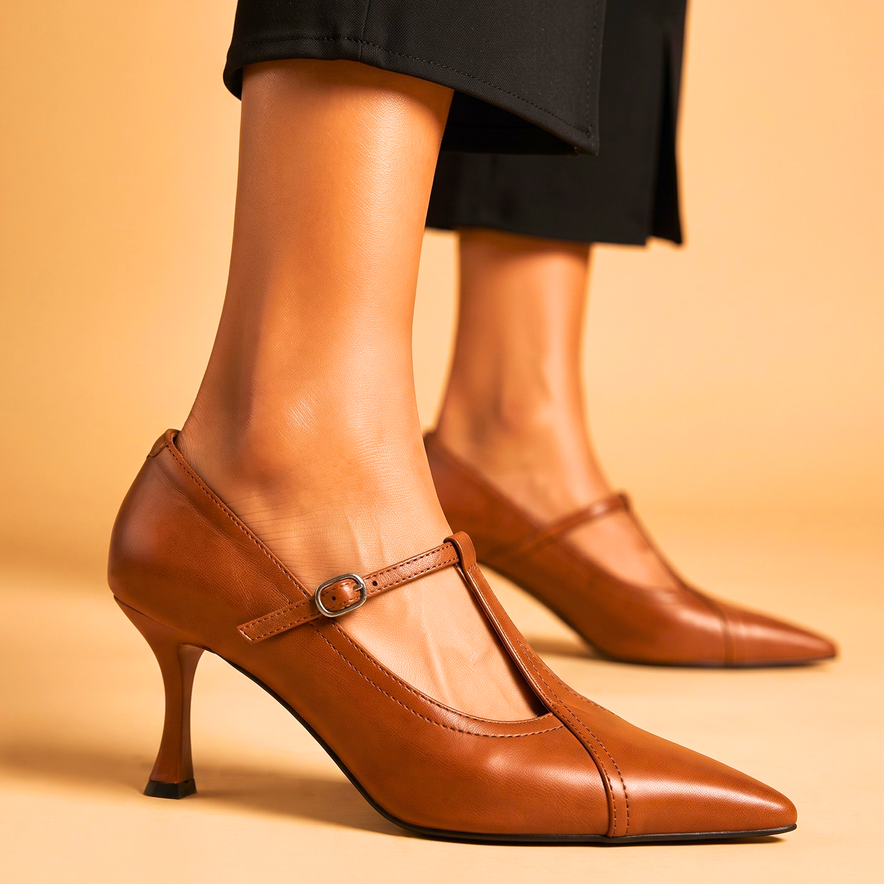 Ines Vintage Leather Heels