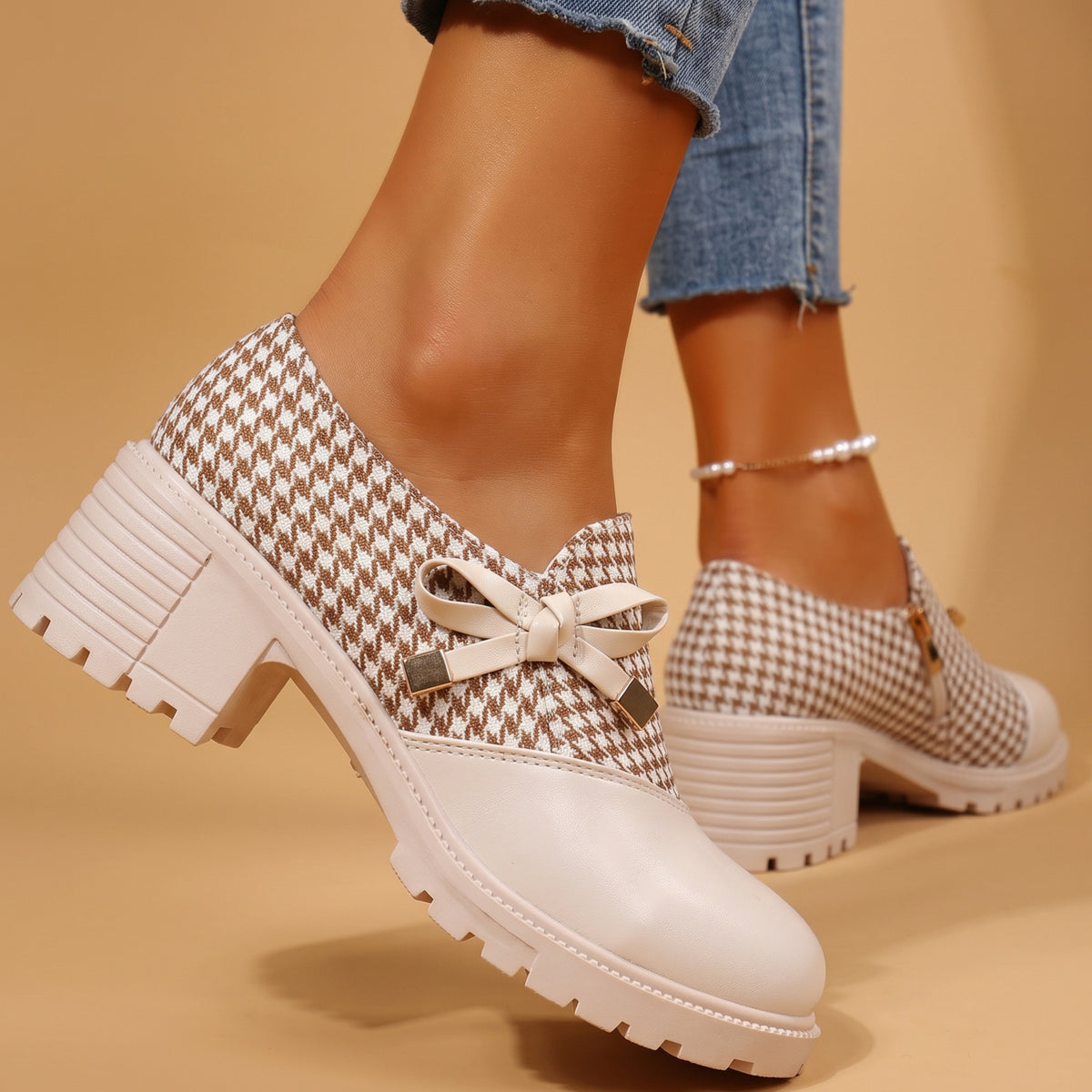 Colette Houndstooth Loafers