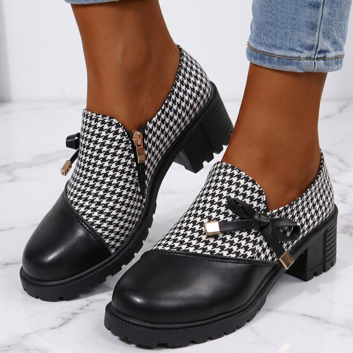 Colette Houndstooth Loafers