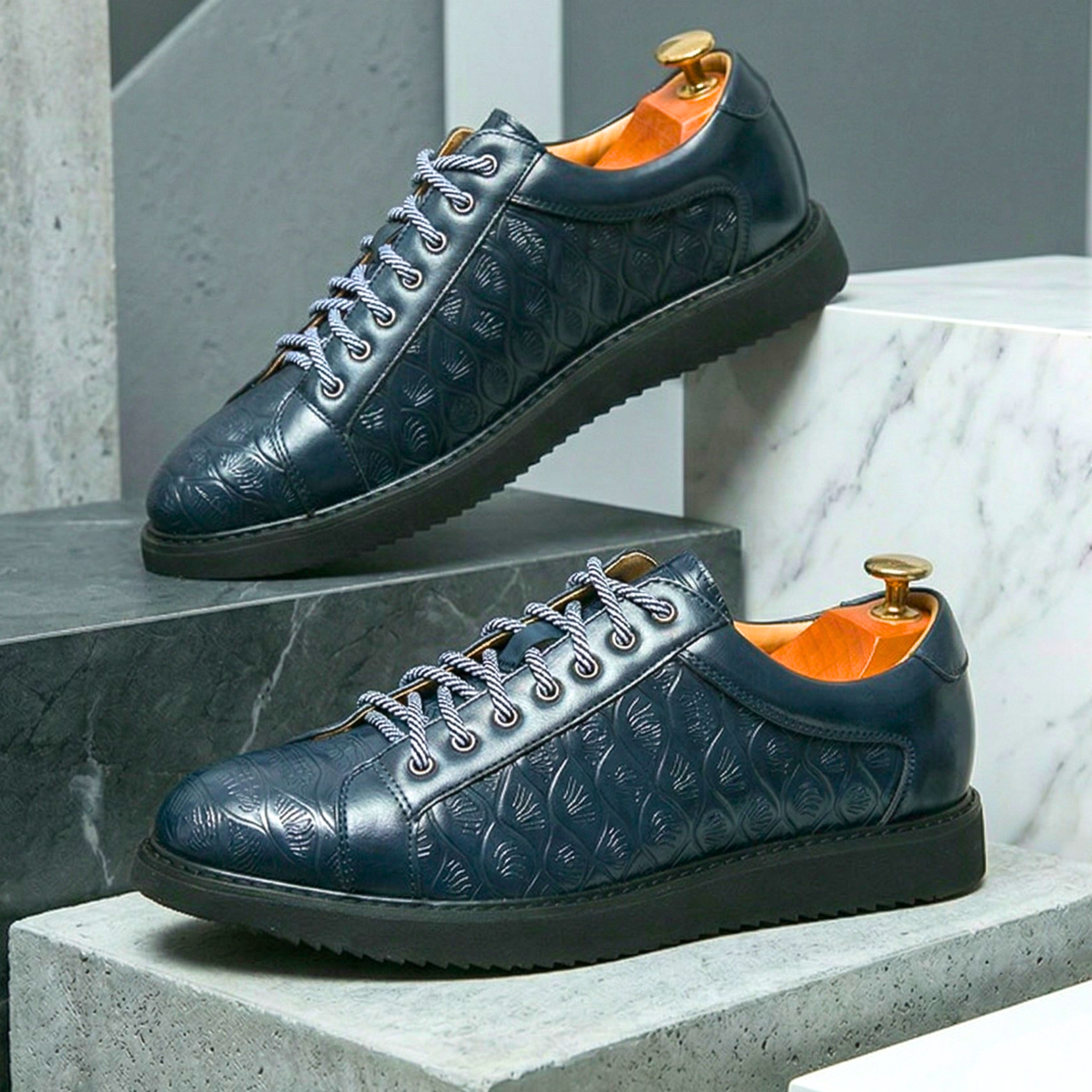 Montero Embossed Leather Sneakers