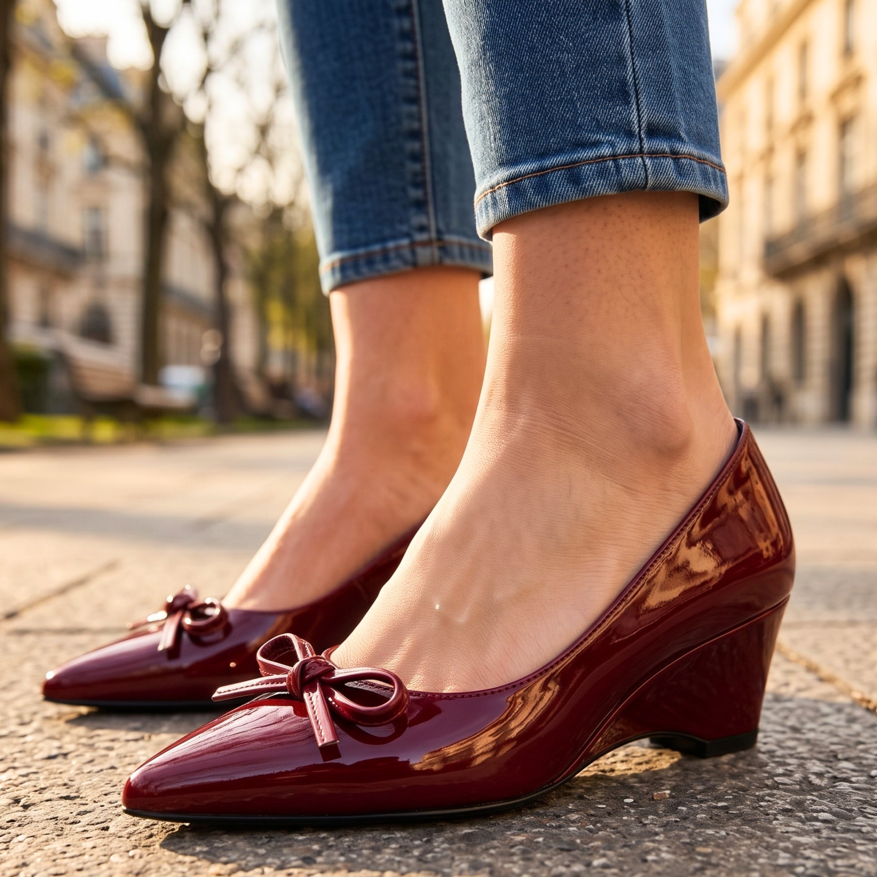 Vivian Bow Leather Flats