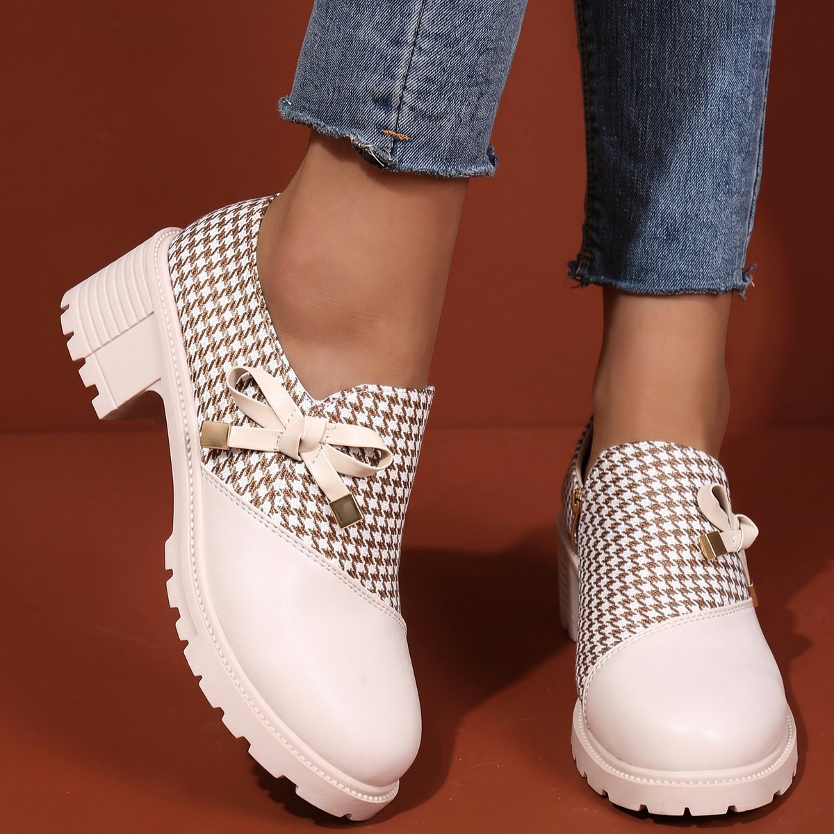 Colette Houndstooth Loafers