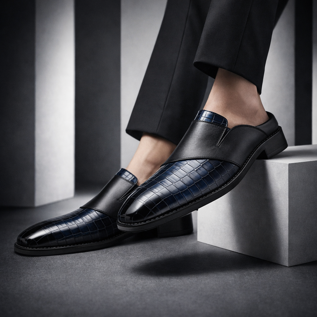 Valenzo Two-Tone Leather Loafers